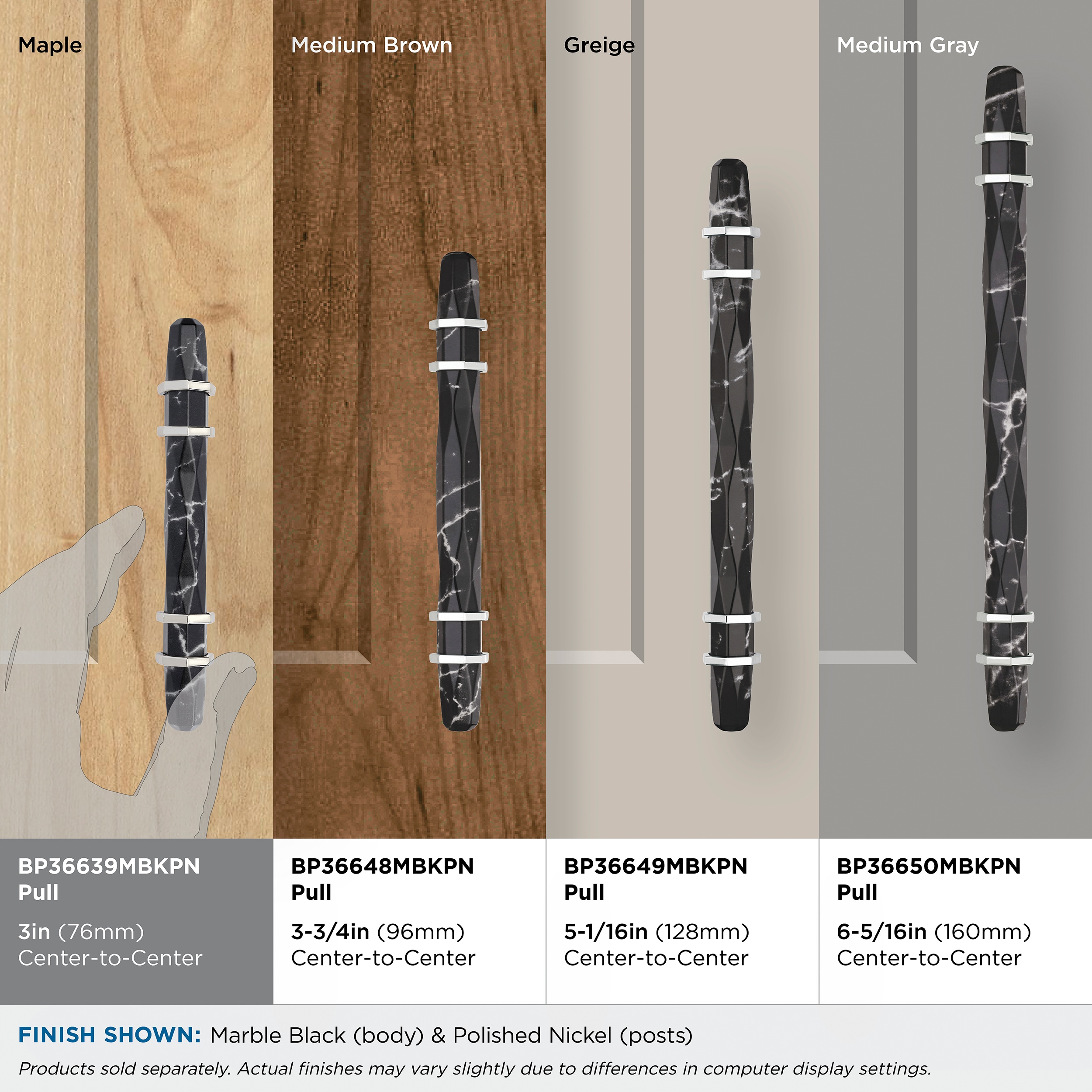 Amerock BP36639MBKPN Cabinet-Pulls - View #4