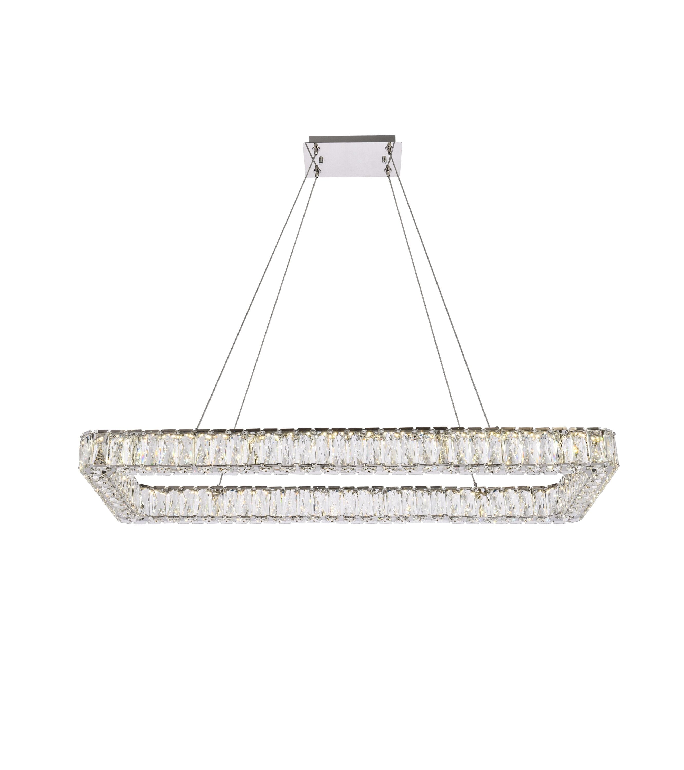 Elegant Decor HF10512D126L4C Home Furnishing 1 -Light Chrome Modern/contemporary Drum Integrated LED Large Hanging Pendant light