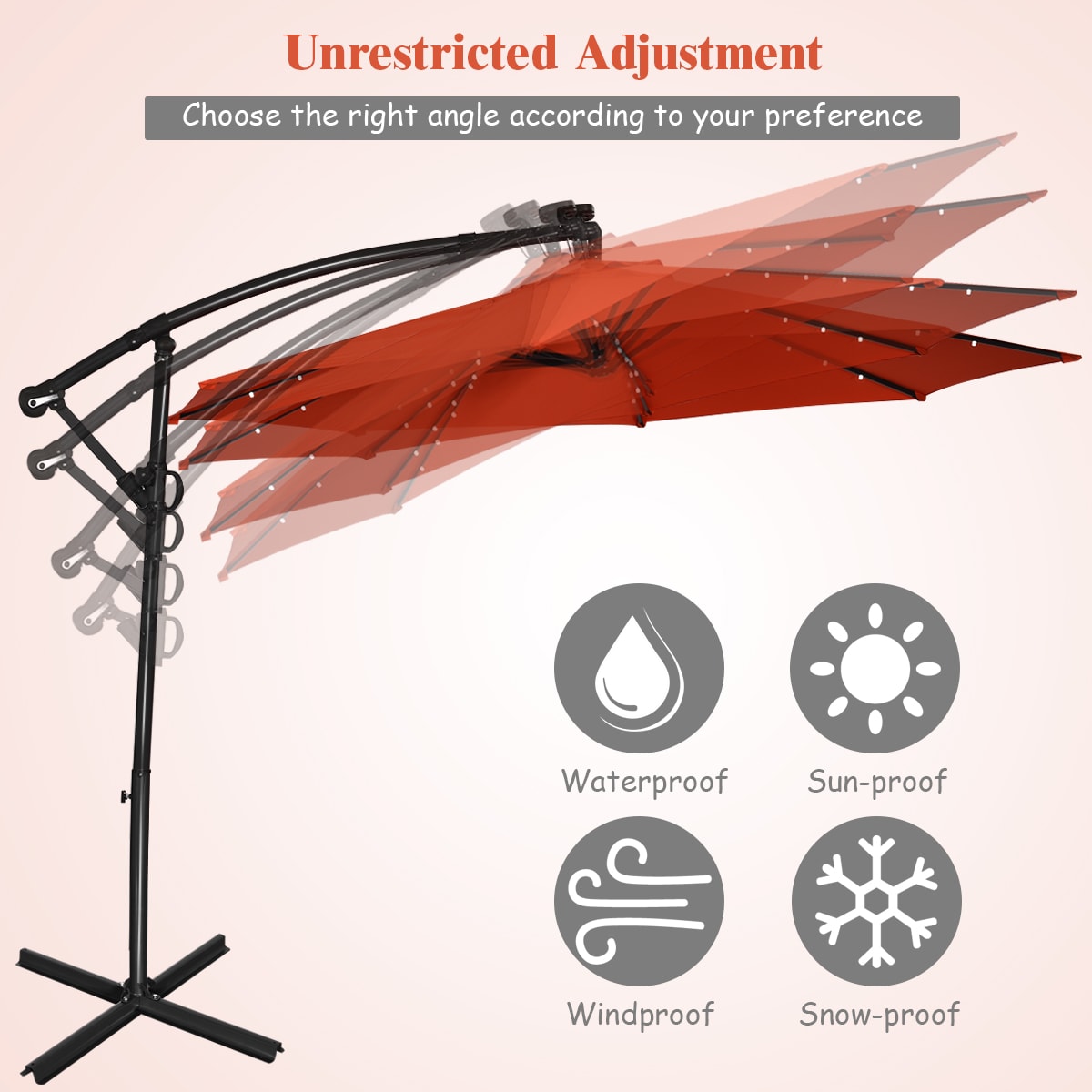 Costway OP70282OR Umbrellas-2 - View #7