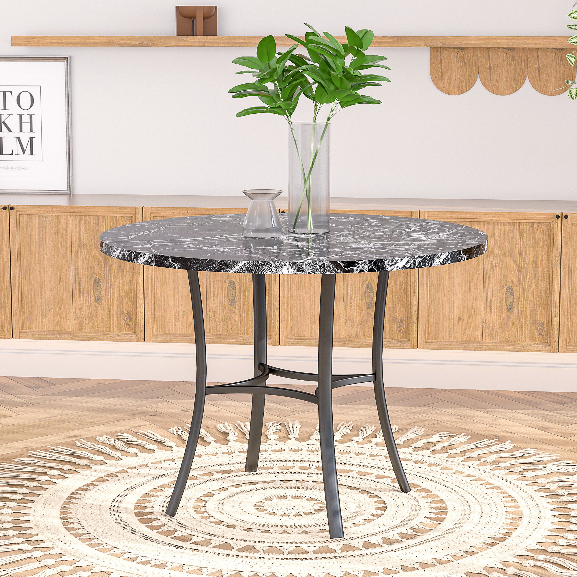 Vecelo LOE-FH-TBL16-BLK Dining-Tables - View #2