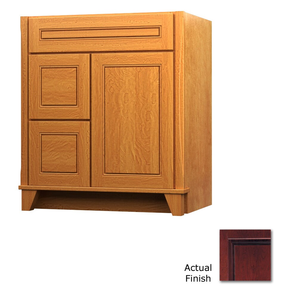 KraftMaid 30-in Cabernet Bathroom Vanity Base Cabinet without Top