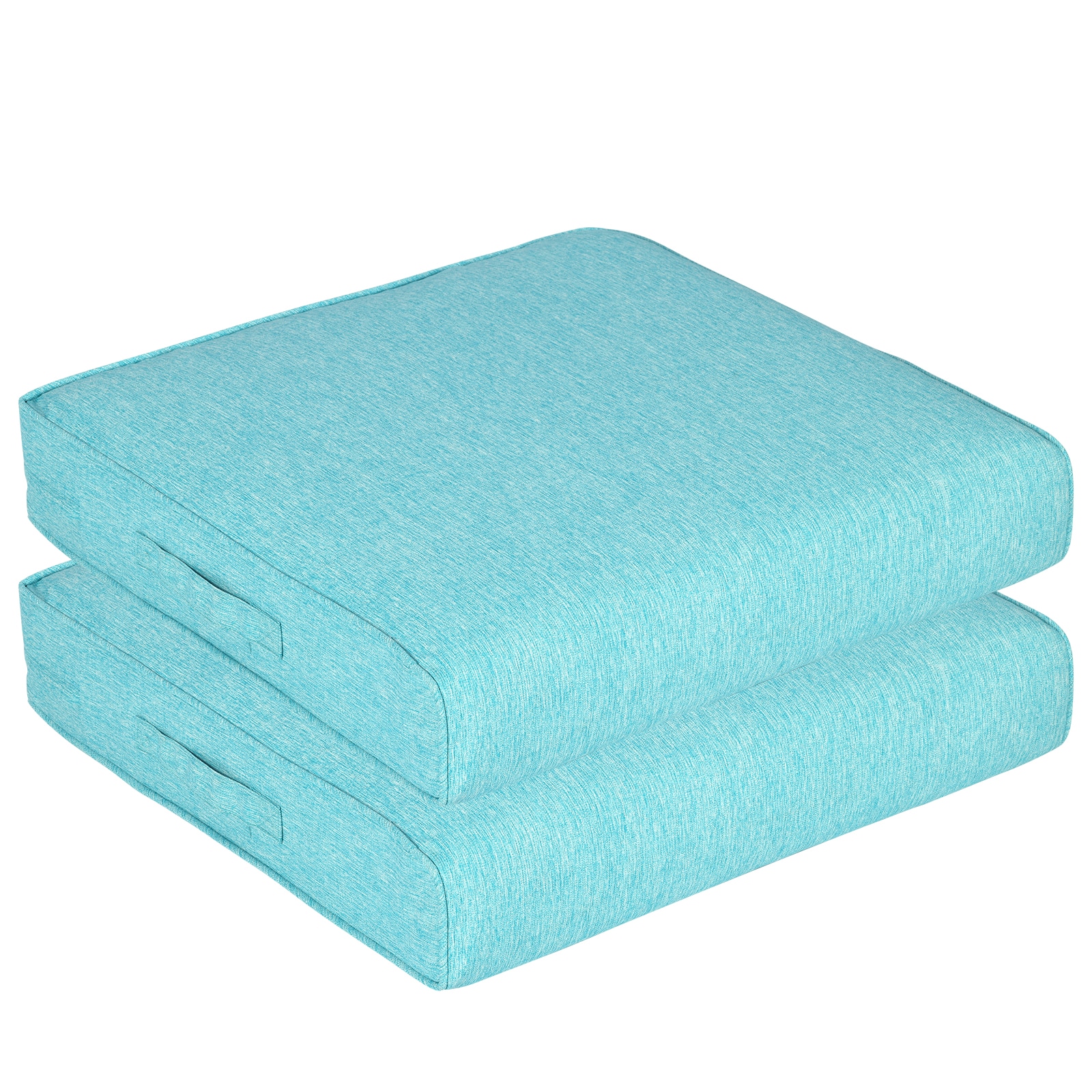 Aoodor A401-PAEAE Deep seat cushion 26-in x 23-in 2 -Piece Aruba Blue Deep seat patio chair cushion