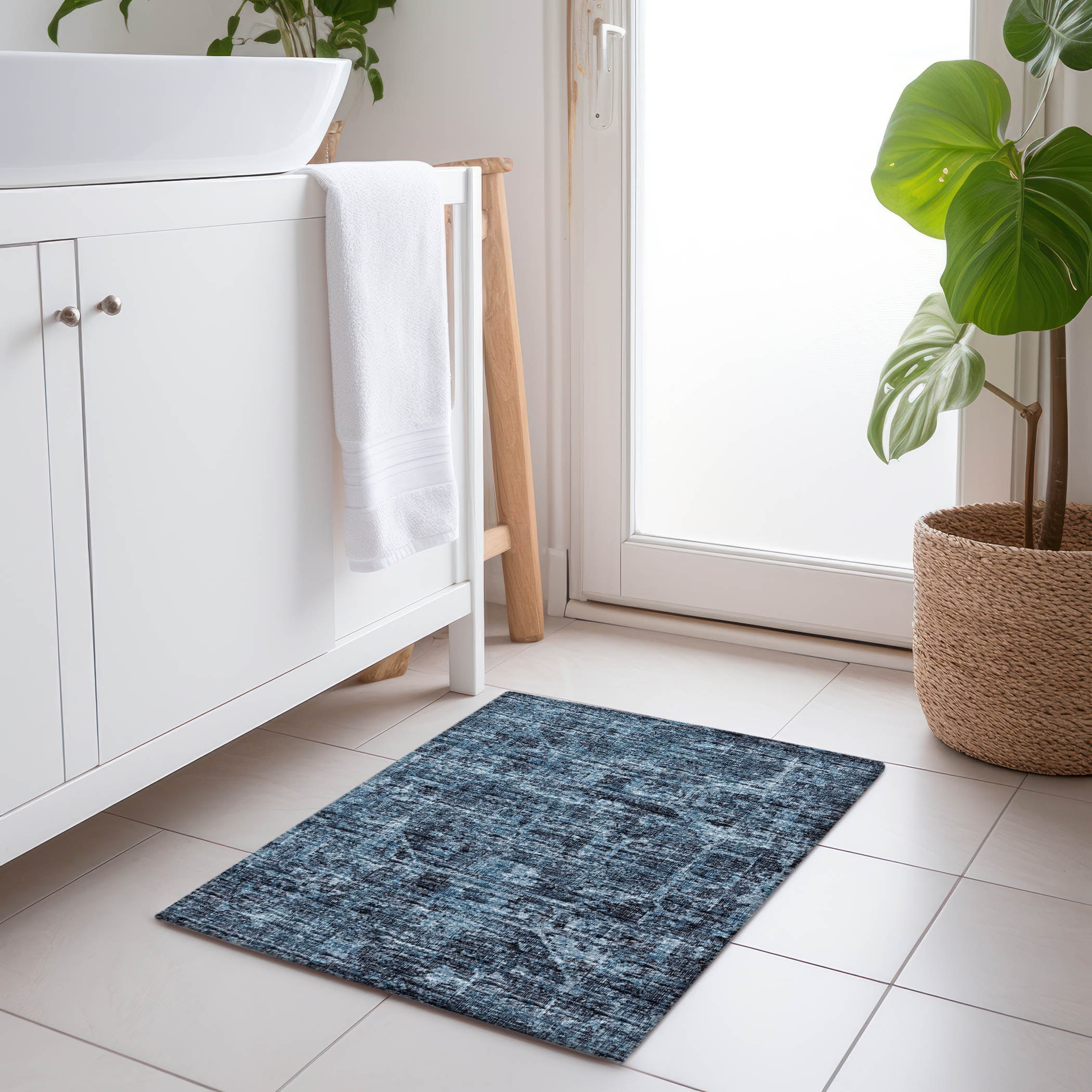 Addison Rugs AMF41NA20X30 Mayfield AMF41NA 2 x 3 (ft) Loomed Polyester Navy Rectangular Indoor Abstract Machine washable Area rug