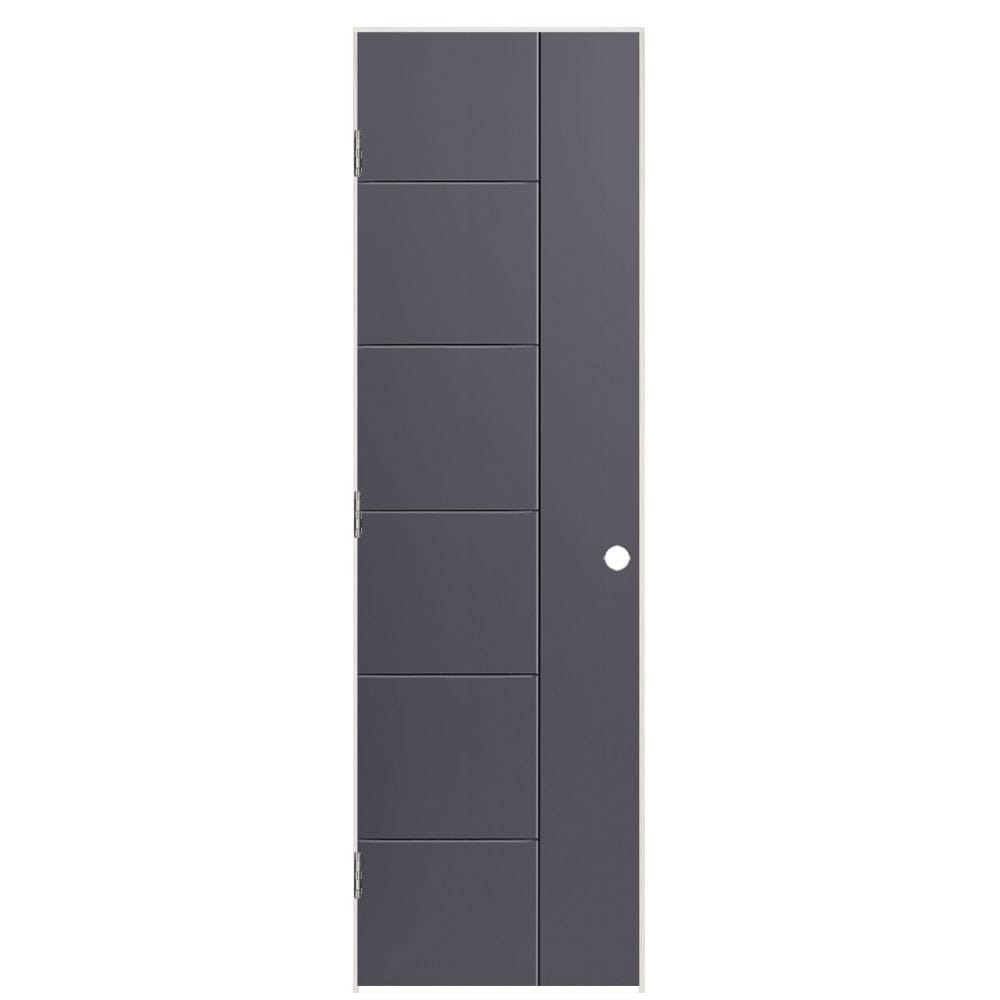 Masonite 1447087 24-in x 80-in Slate Hollow core Flush Right hand Smooth Prefinished Molded composite Flat Jamb Single Prehung Interior Door