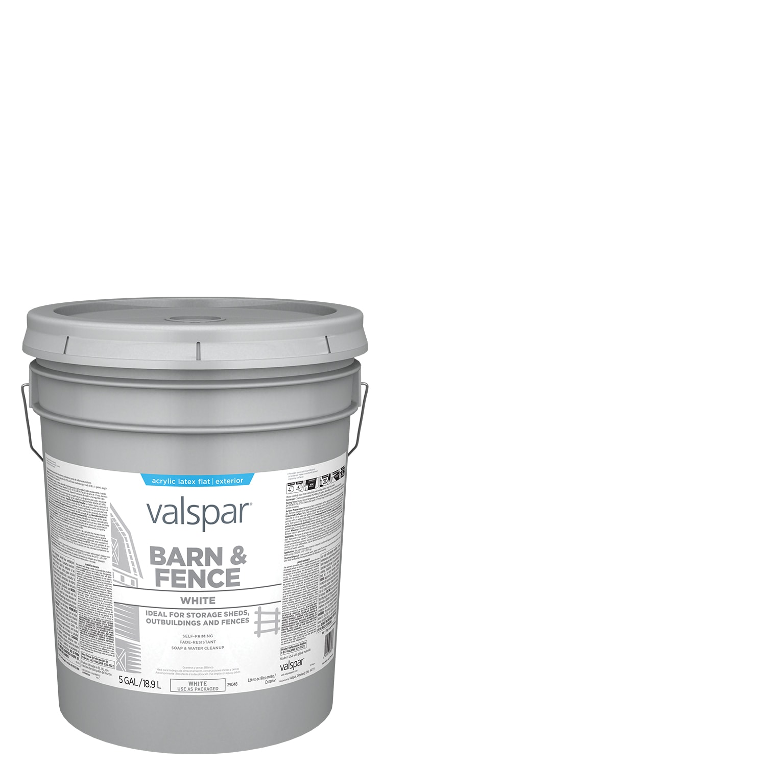 Valspar Barn and Fence Flat White Latex Exterior Paint (5-Gallon) in the  Exterior Paint department at