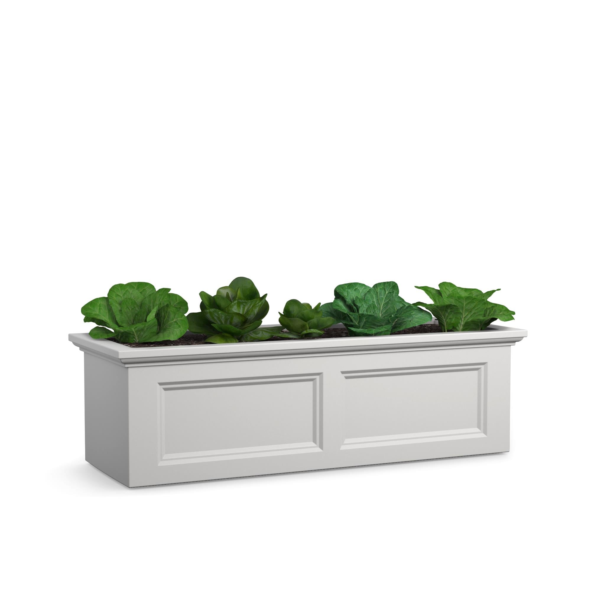 Mayne 4889-W 3.29-cu ft 18-in W x 48-in L x 14-in H White Plastic Raised Garden Bed