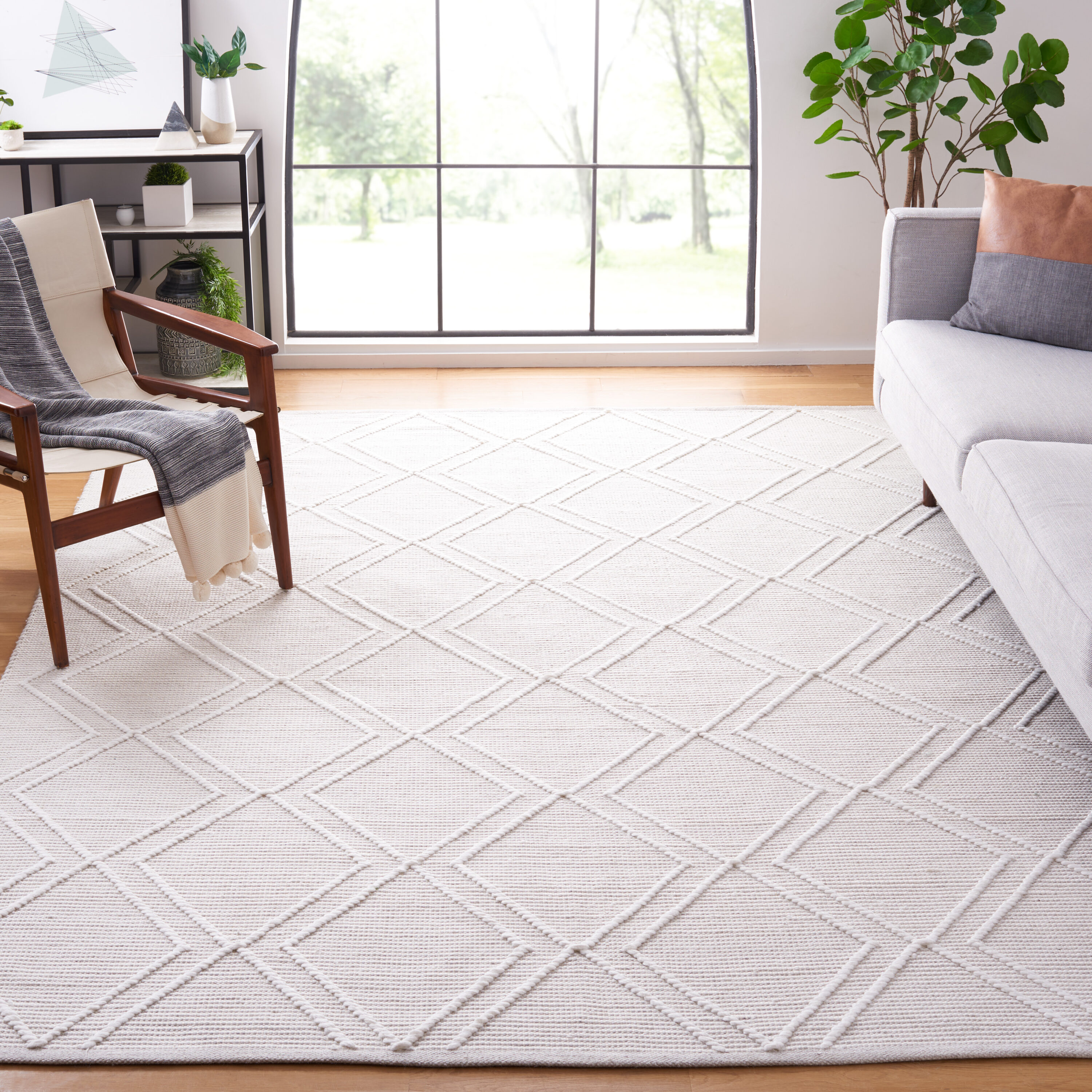  Kilim 449 Light Gray/Ivory Contemporary 8Ft x 10Ft Large Rectangle Rug
