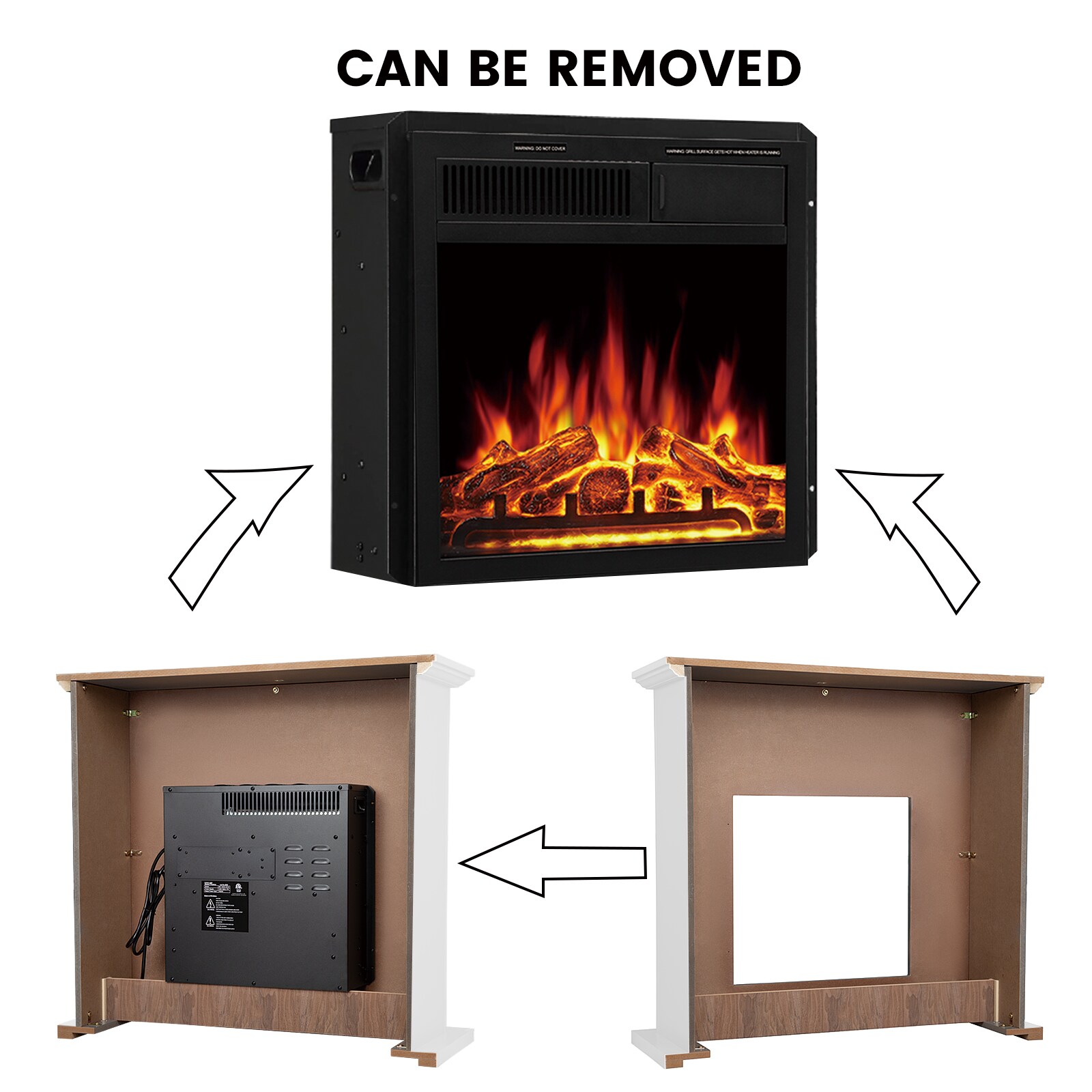 COWSAR M1804A-WHITE Electric-Fireplaces - View #11