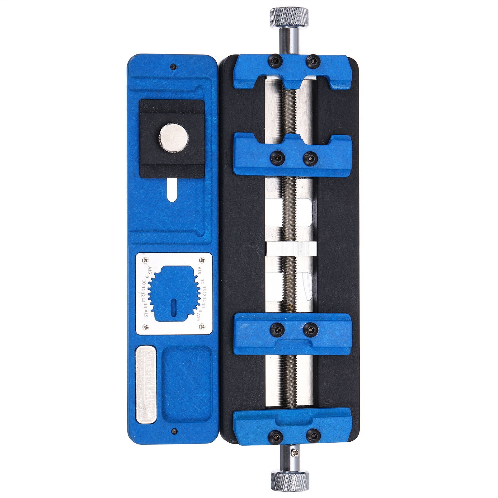 PATIKIL Adjustable PCB Fixing Holder3.5 Inchx7.4 Inchx0.6 Inch Multifunctional PCB Circuit Board Holder Dual Axis Chip Maintenance Fixture PCB Holder Clamp Tool for Phone Repair 1 Set Blue