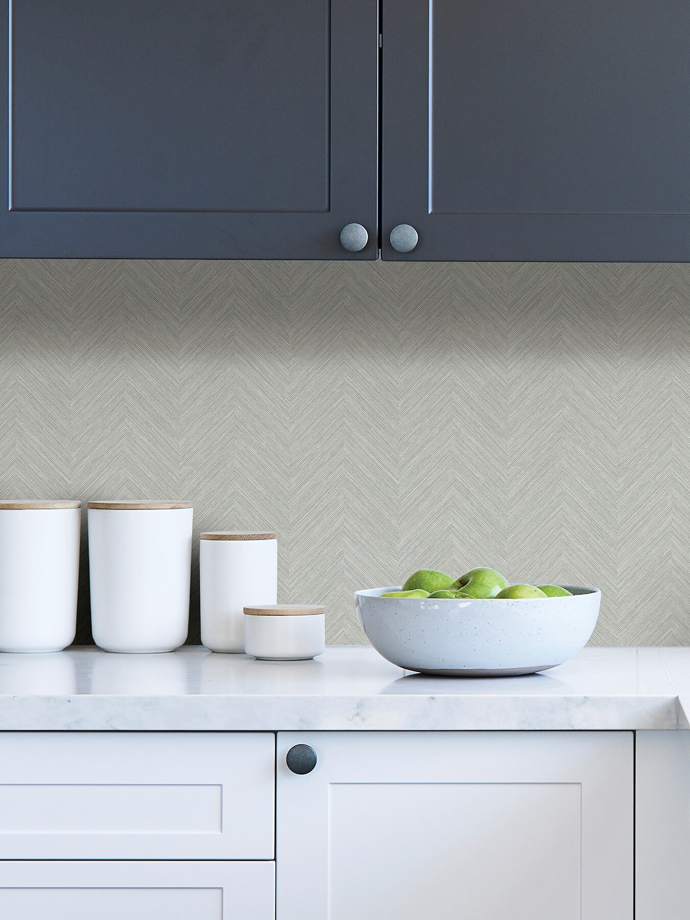 Gray Chevron 3D Self-Adhesive Removable Wallpaper