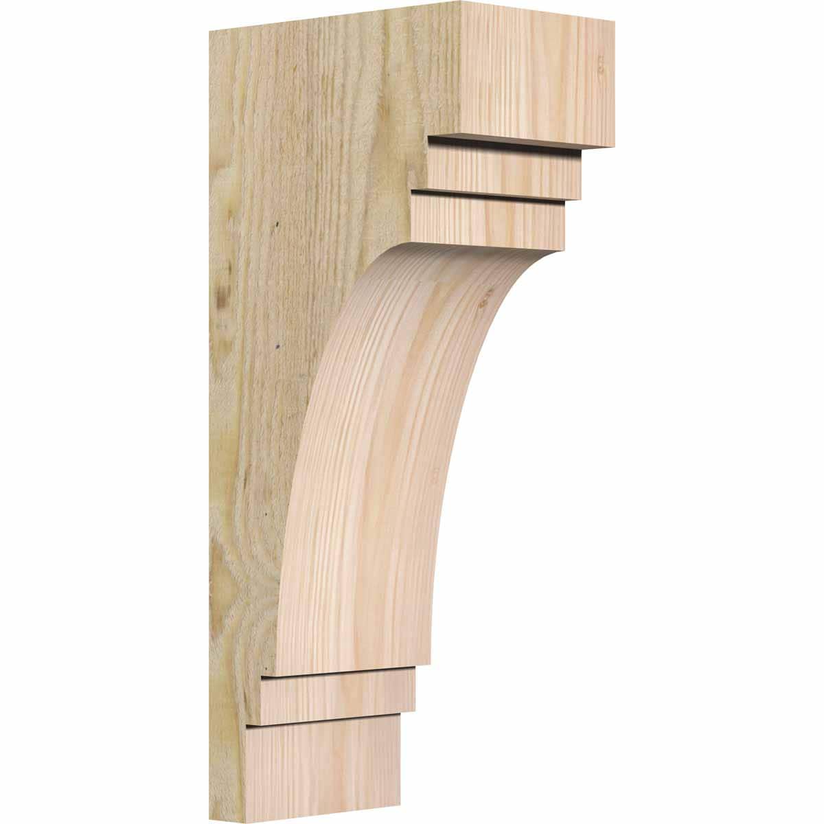 Ekena Millwork COR04X06X14PEC00RDF 4-in x 6-in x 14-in Pescadero Unfinished Douglas fir Wood Paintable/Stainable Corbel
