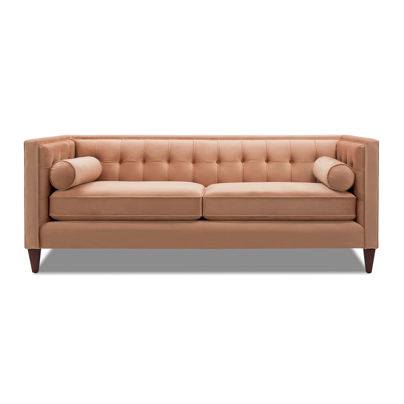 Jennifer Taylor Home Jack Midcentury Peach Orange Velvet Sofa in the ...