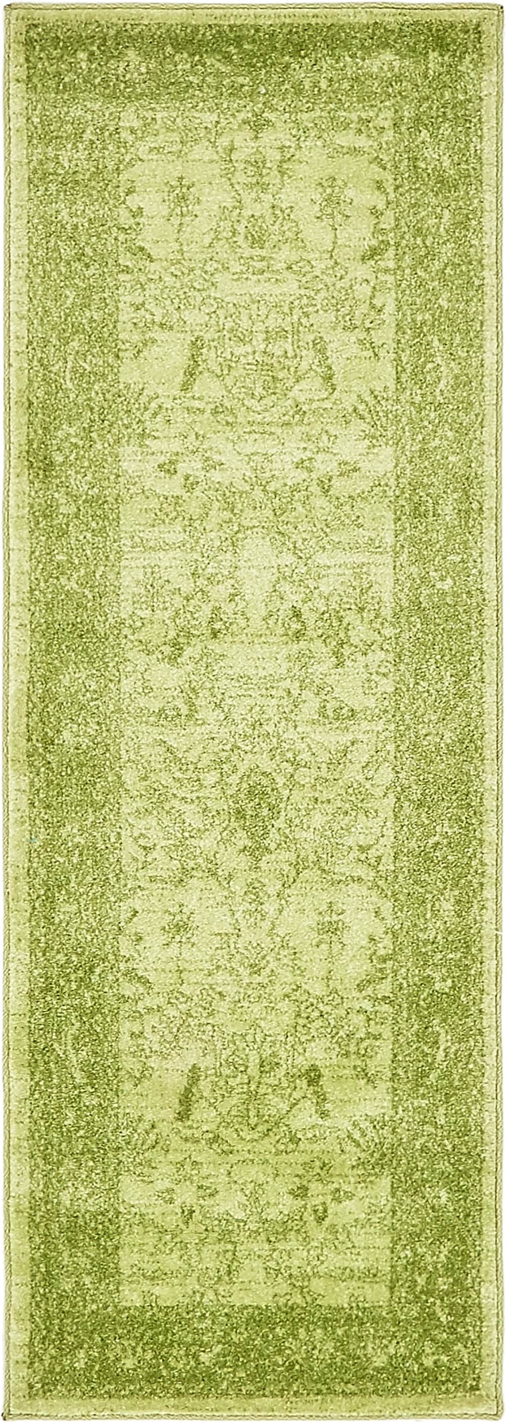 Unique Loom 3137285 Floral La Jolla 2 x 6 (ft) Loomed Polypropylene Light Green/Green Rectangular Indoor Floral/Botanical Runner rug