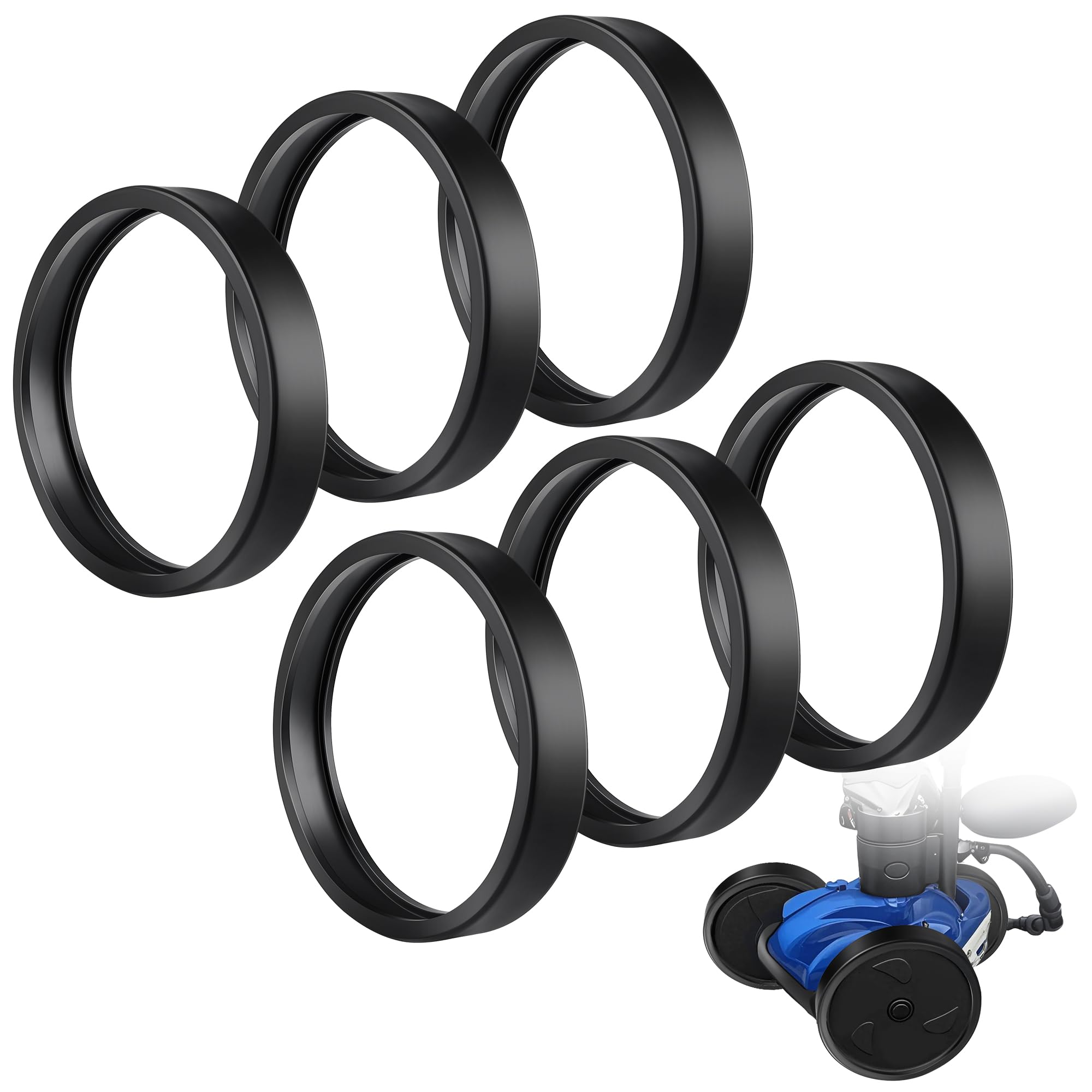 AKSCYZM  Pool Cleaner Replacement Tires 3 Pack Compatible with Polaris 180 280 360 380 Black C11 C 11 Tire All Purpose Durable Rubber