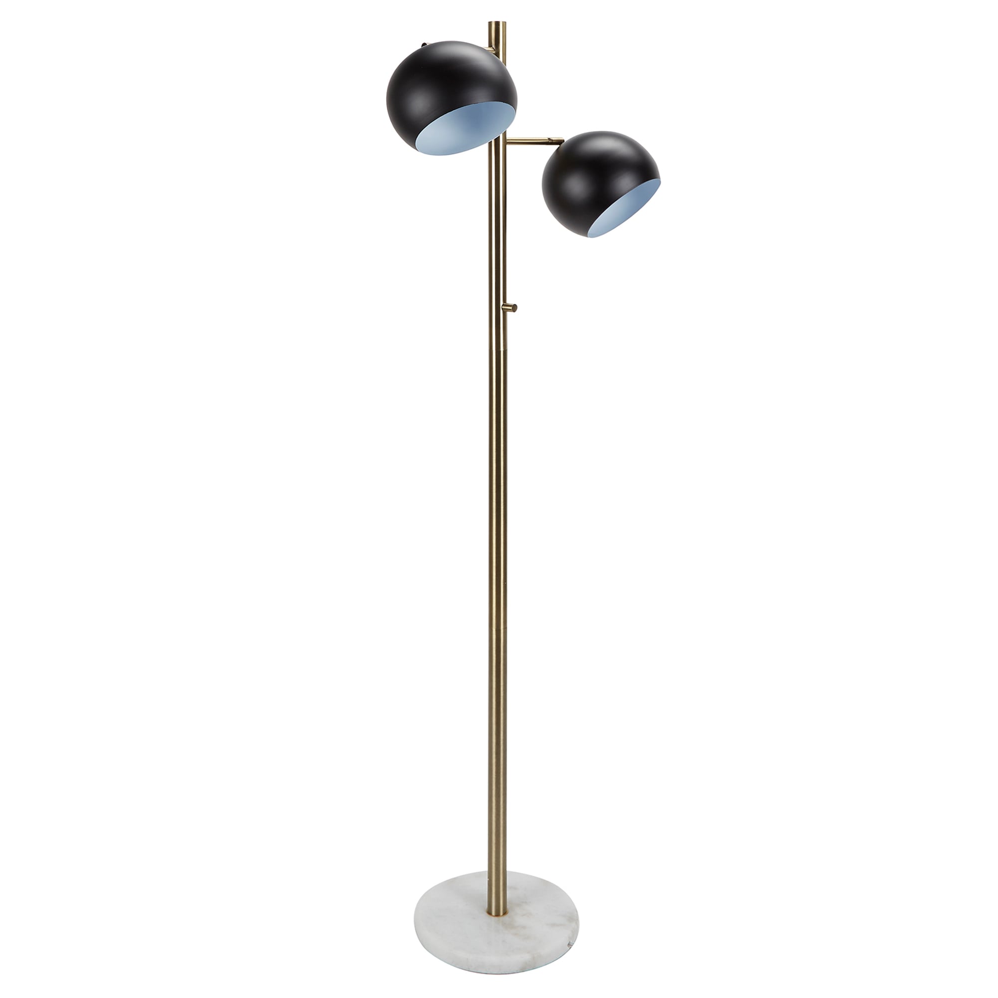 Decor Therapy Morris 62-in Brass and Marble Multi-head Floor Lamp at ...