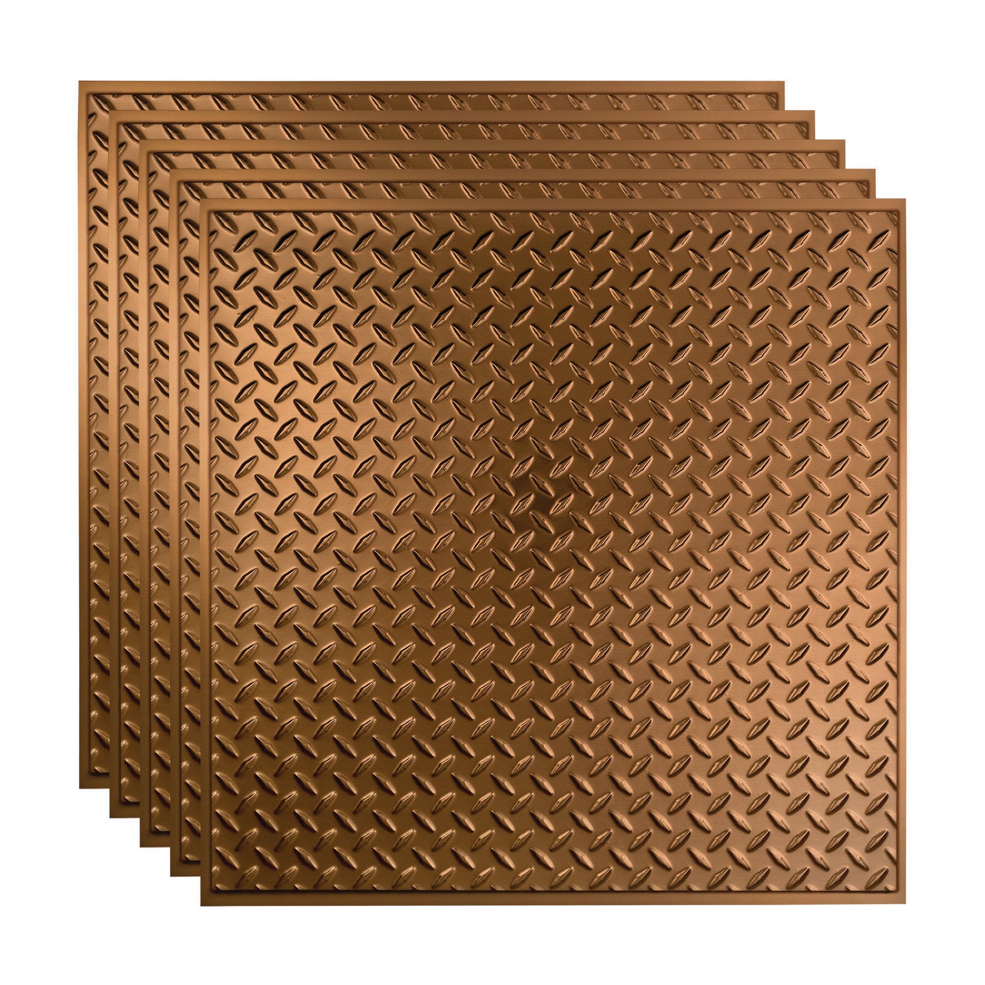 Fasade PL6626 2-ft x 2-ft Diamond Plate Oil-rubbed Bronze PVC Drop Ceiling Tile ( 5 -Pack, 20-Sq. Feet / Case )