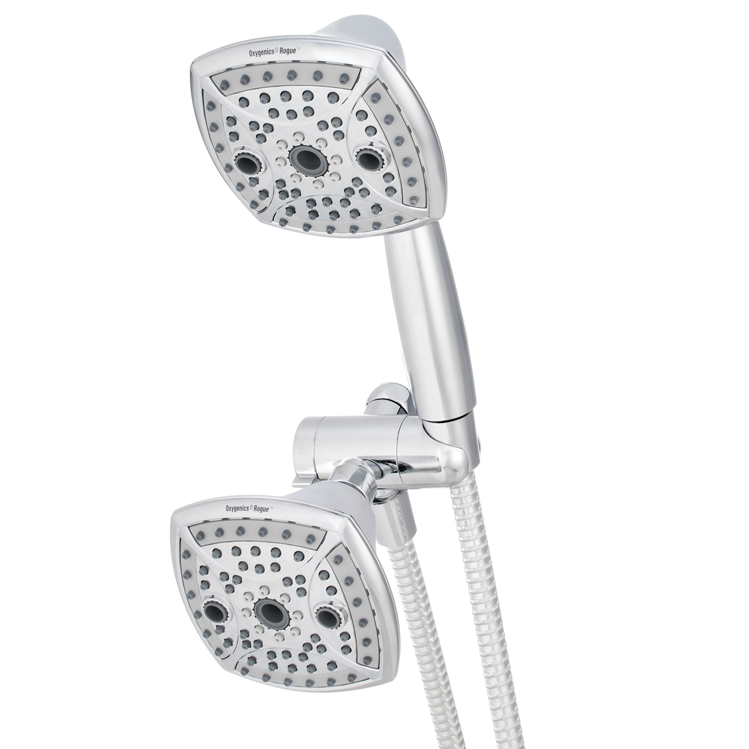 Oxygenics 61378 Rogue 80.0 -Spray Chrome 3.85-in Square Dual/Combo Shower Head 1.8 GPM