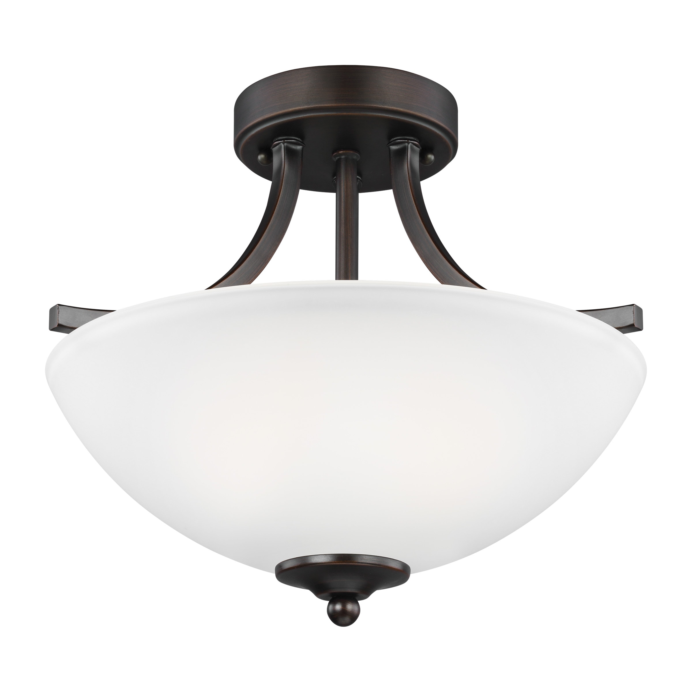 Generation Lighting 7716502EN3-710 Geary 2 -Light 13.88-in Bronze Semi Flush Mount Light ENERGY STAR Certified