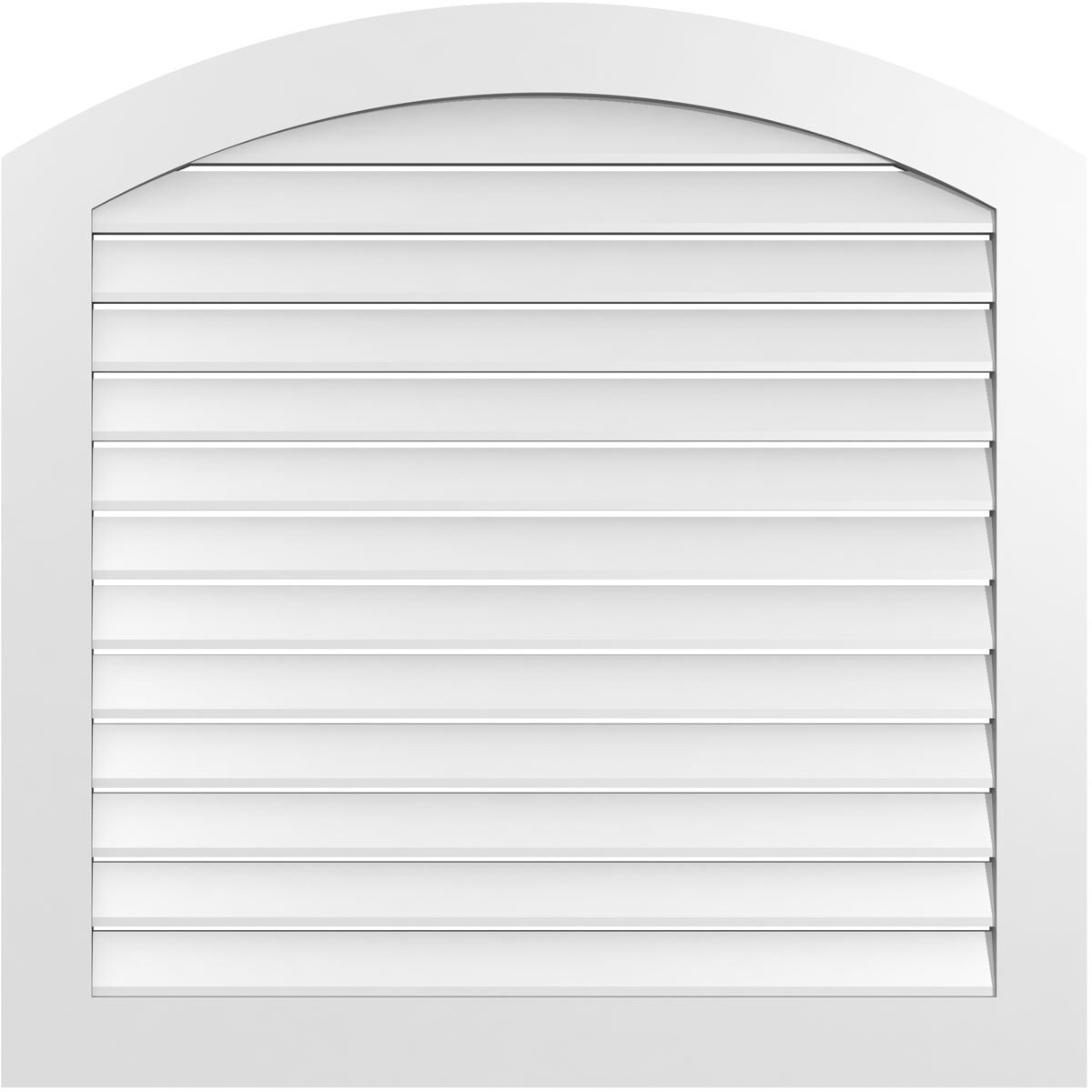 Ekena Millwork GVPAR42X4201SF 42-Inches x 42-Inches Off-white Round top PVC Gable Louver Vent