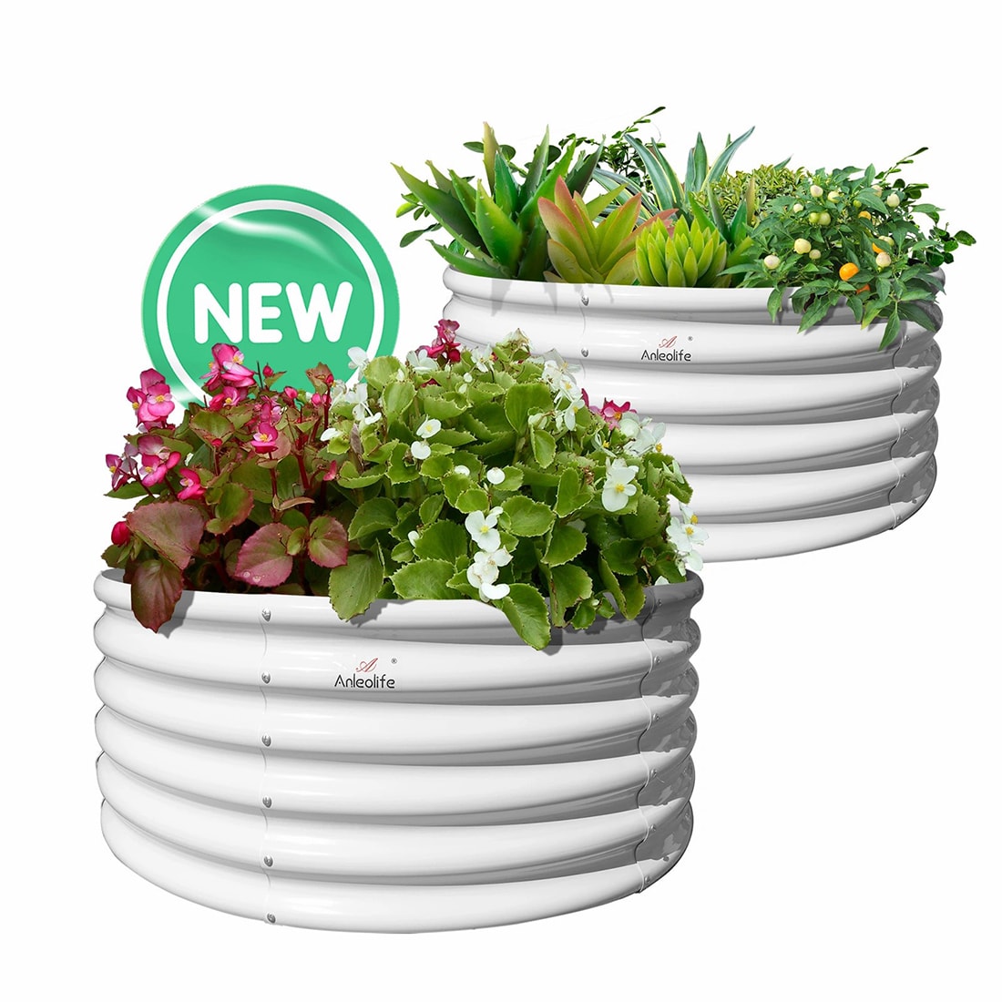 Runesay GARDENBED06 48-in L x 18-in H White Galvanized Metal Raised Garden Bed