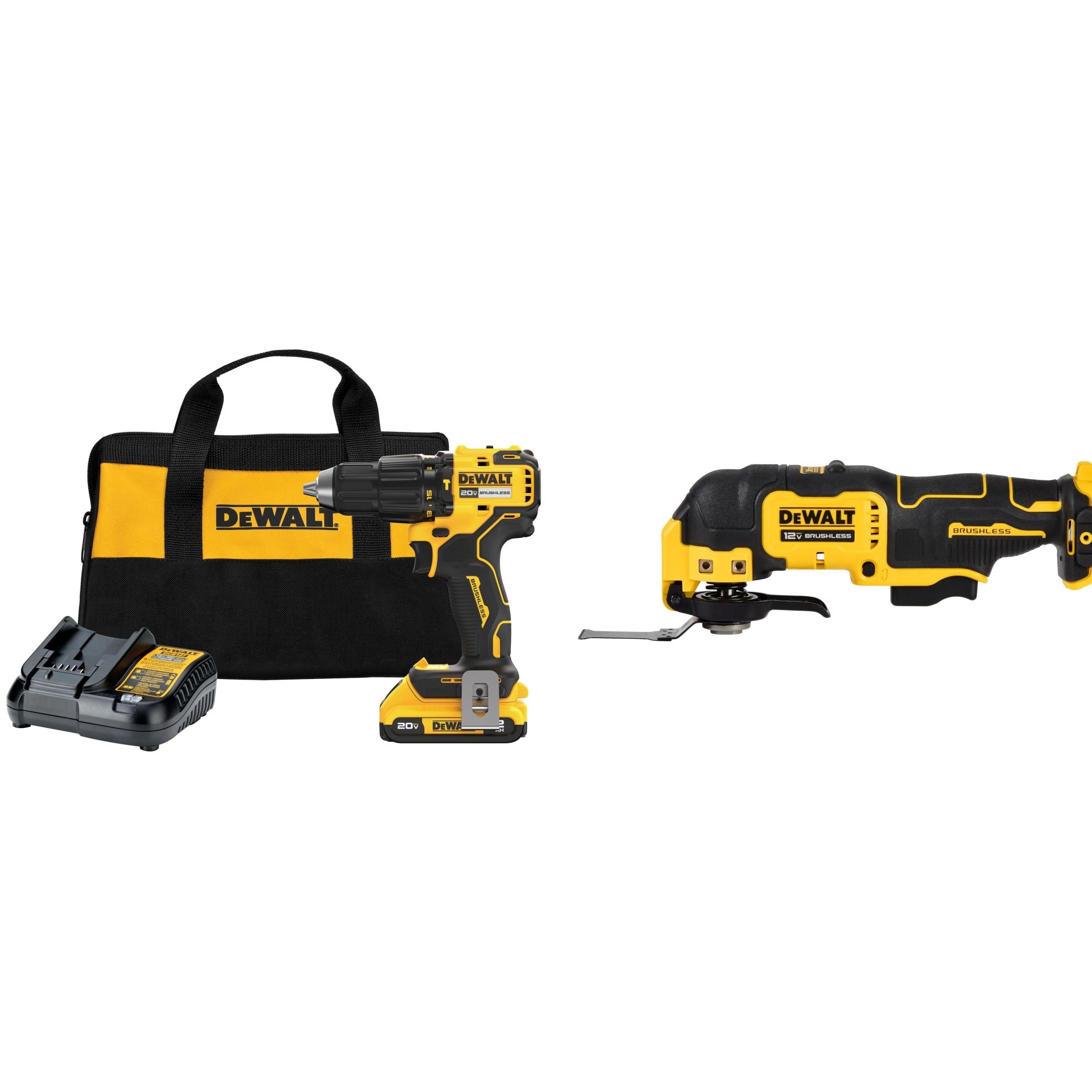 DEWALT  1/2-in 20V Max Brushless Cordless Hammer with 12V Max Cordless Brushless 4 -Piece Oscillating Multi-Tool