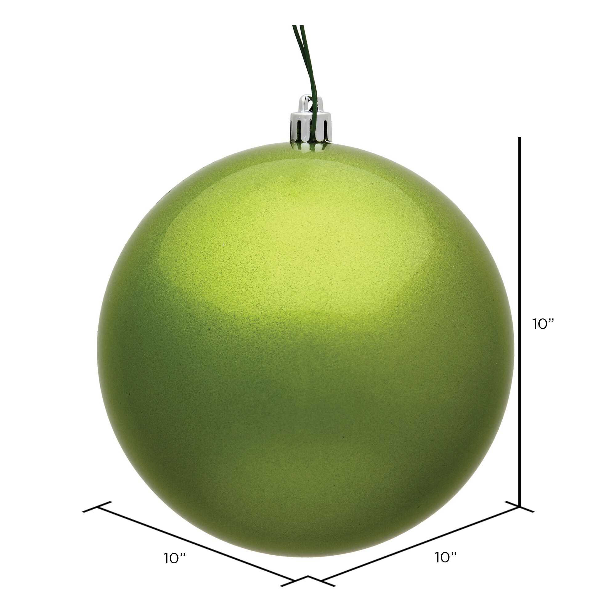 Vickerman Green Ball Standard Indoor/Outdoor Ornament Shatterproof in ...