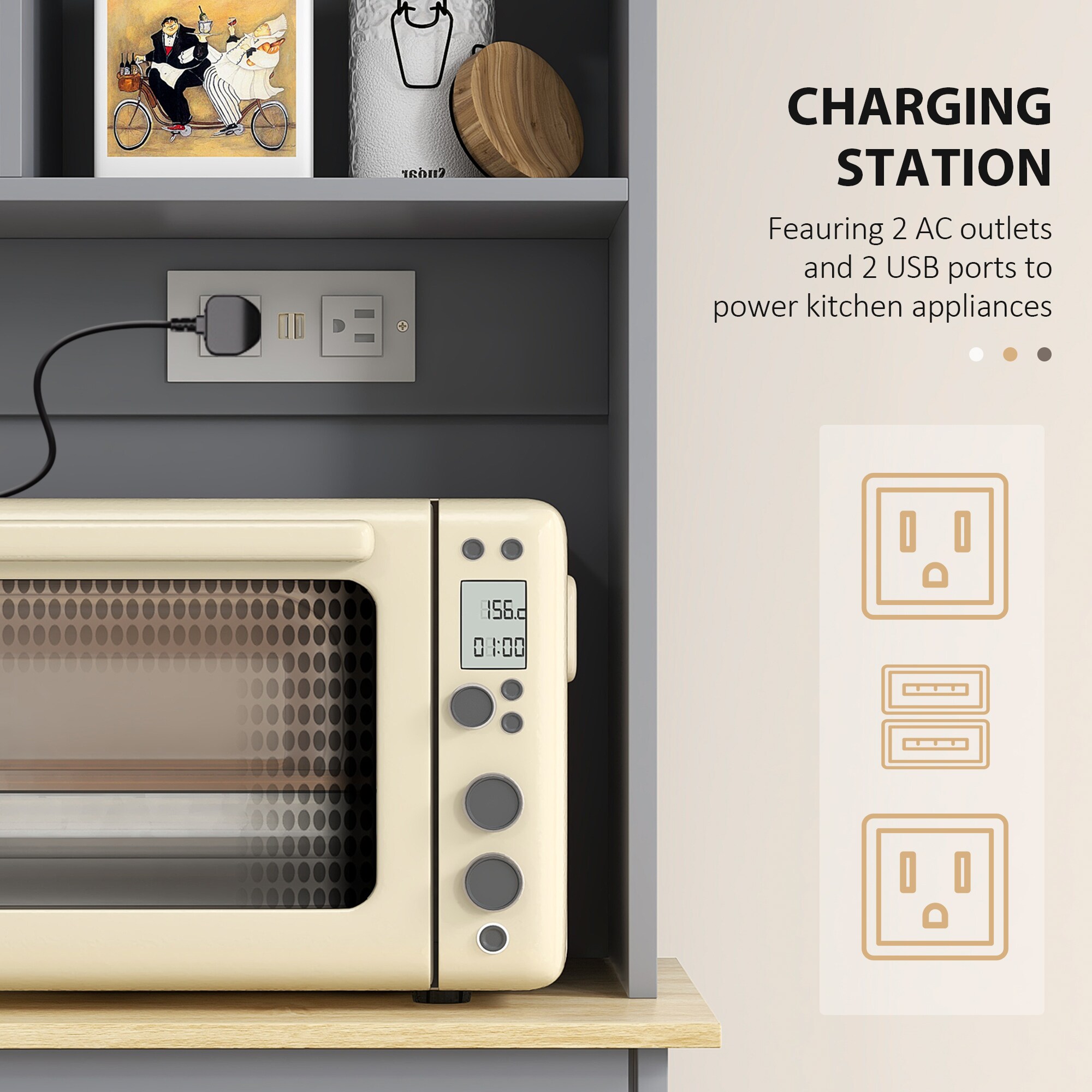 HomCom 83A-142V80GY Pull-Out-Cabinet-Baskets - View #9