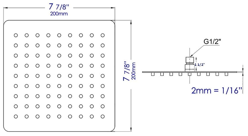 ALFI RAIN8S-BSS Fixed-Showerhead - View #4