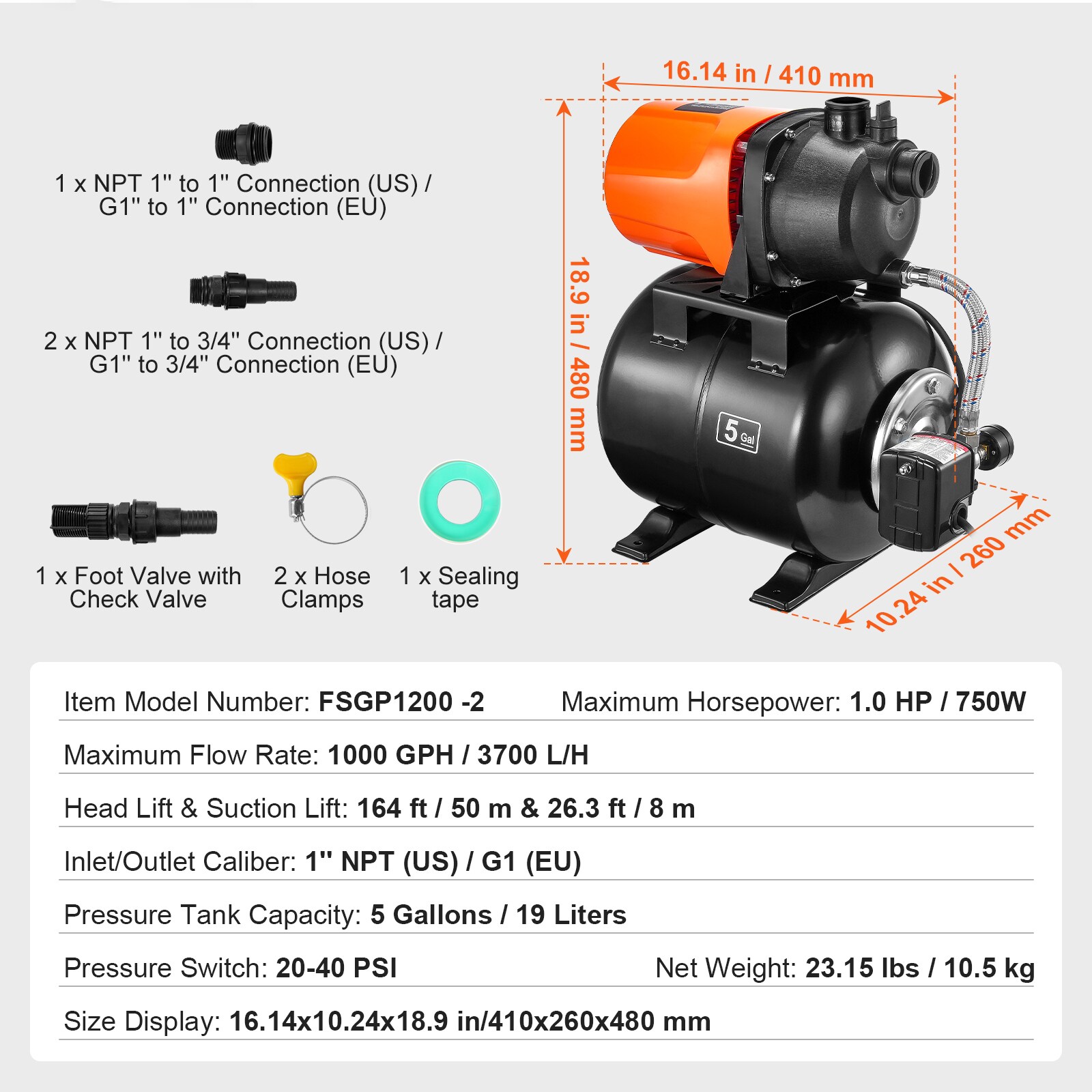 VEVOR SCSLGSJB16HP06530V1 pumps - View #7