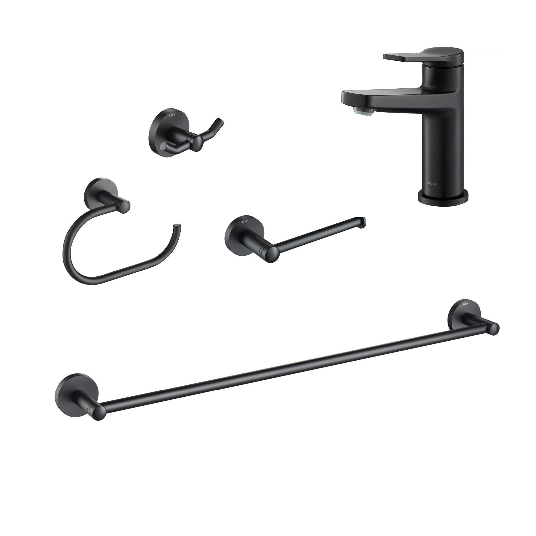 Kraus Ventus Bathroom Robe and Towel Double Hook - Matte Black