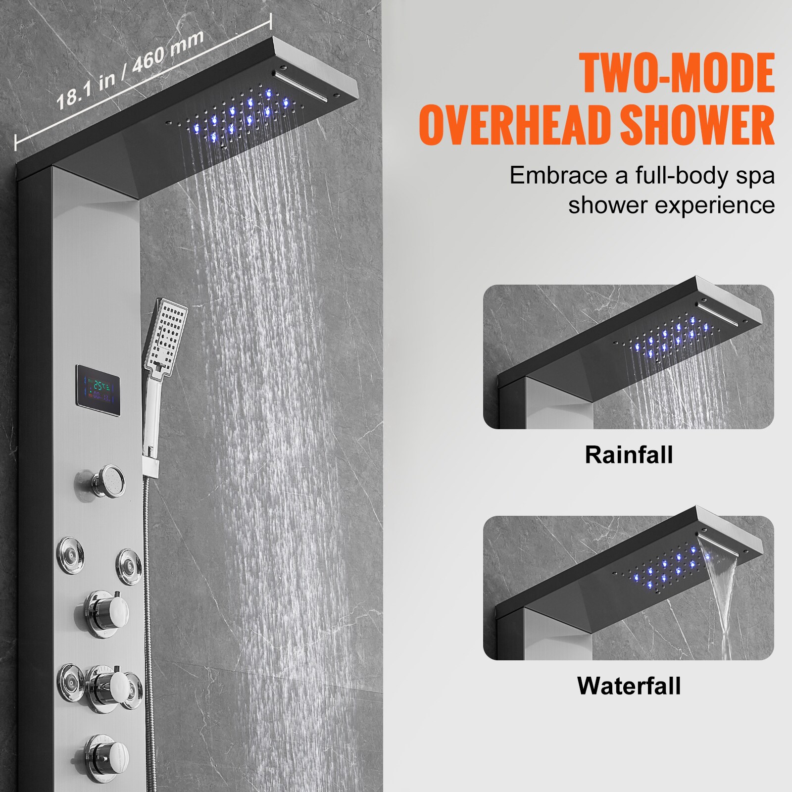 VEVOR SCFTYS6CS2MS03390V9 Showerhead-Bar-Panels - View #3