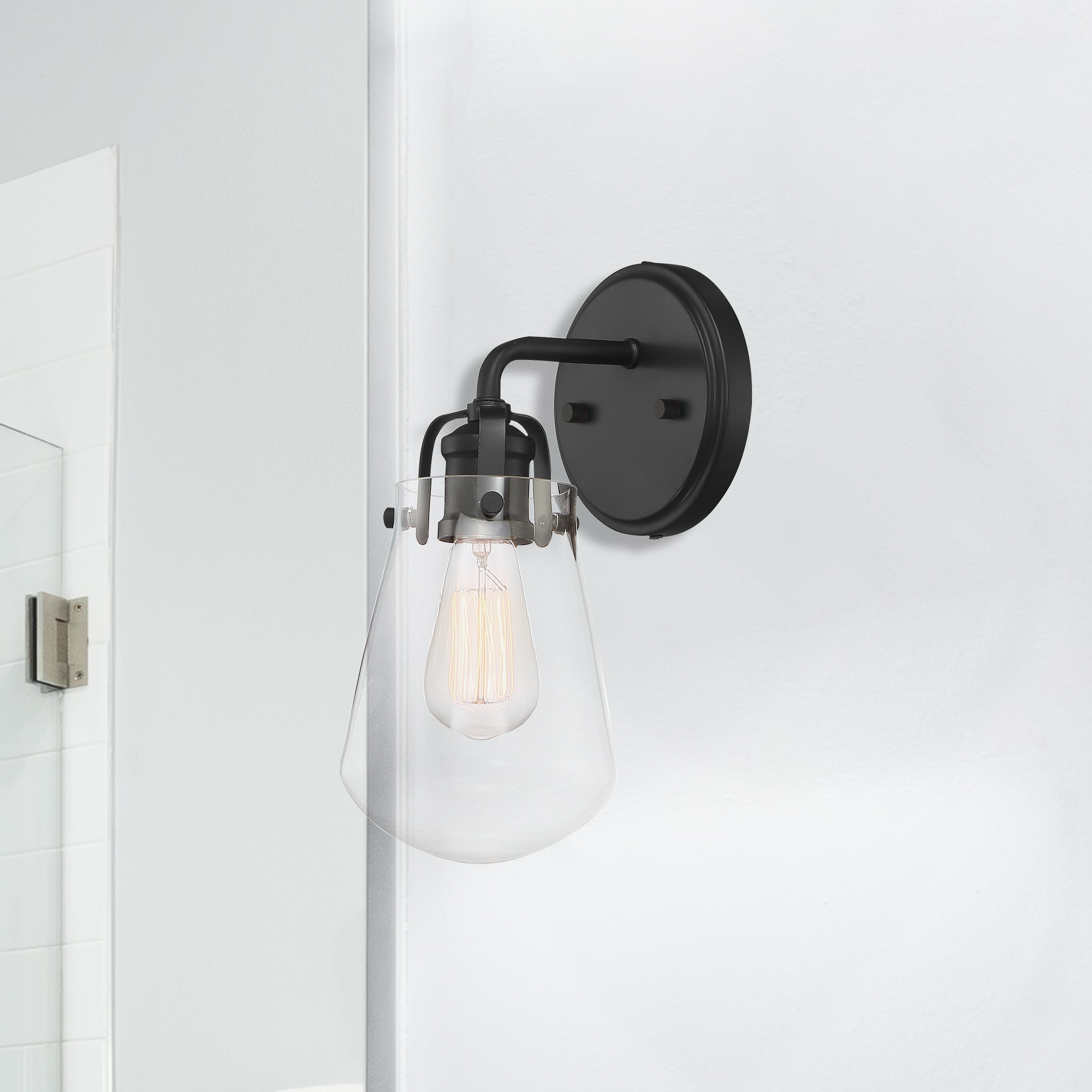 Designers Fountain Elliott 5.0-in W 1 -Light Matte Black Vintage Wall Sconce