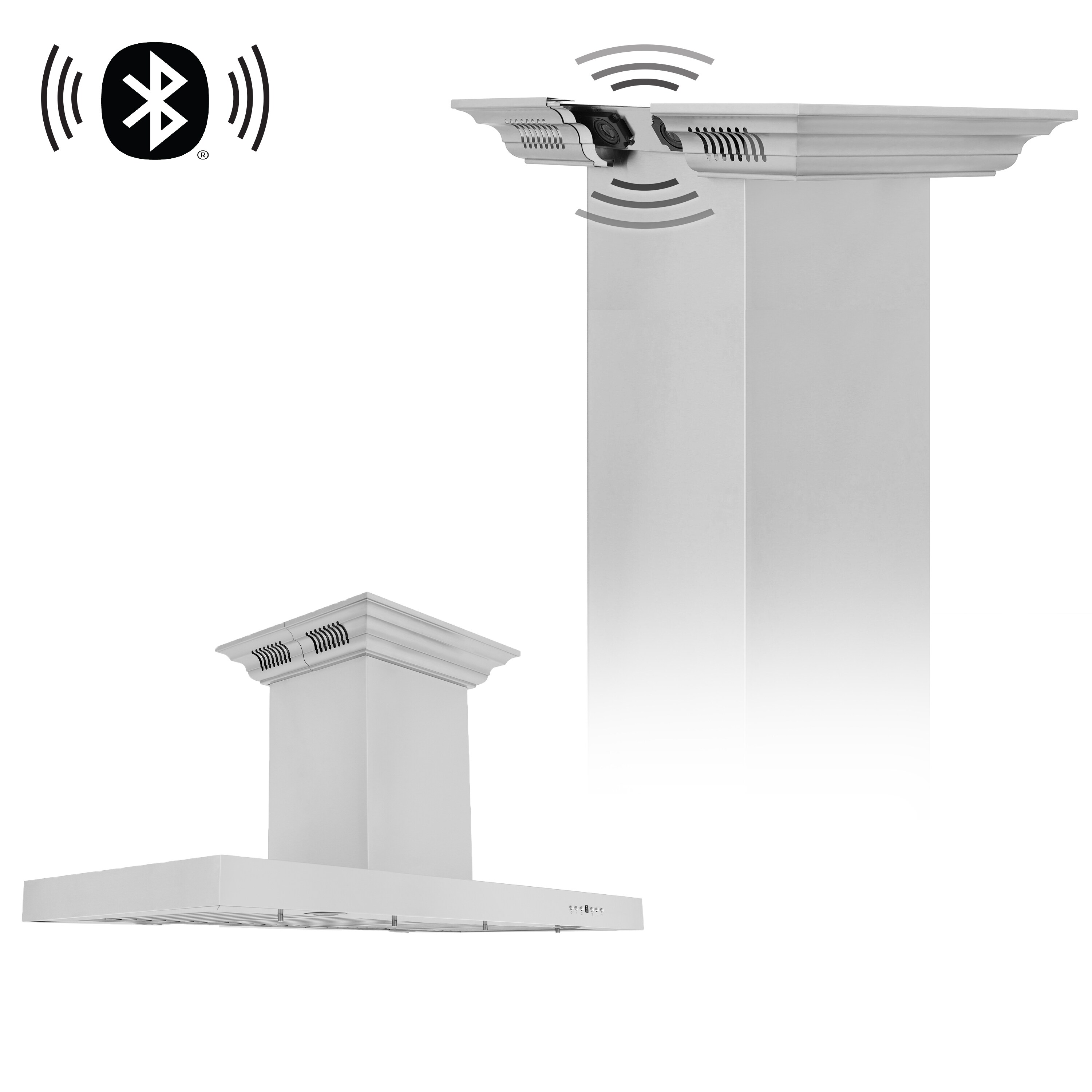 ZLINE KITCHEN & BATH KE2ICRN-BT-42 42 inch Ducted 400-CFM Stainless Steel Smart Compatible Island Range Hood