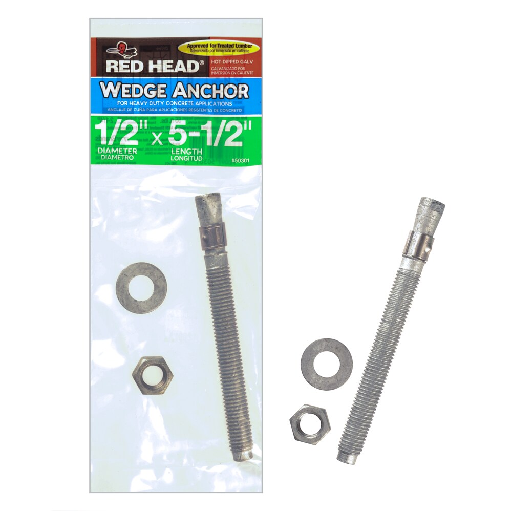 Red Head 50301 Trubolt 5.5-in x 0.5-in Zinc-Plated Carbon Steel Heavy-Duty Wedge Anchor