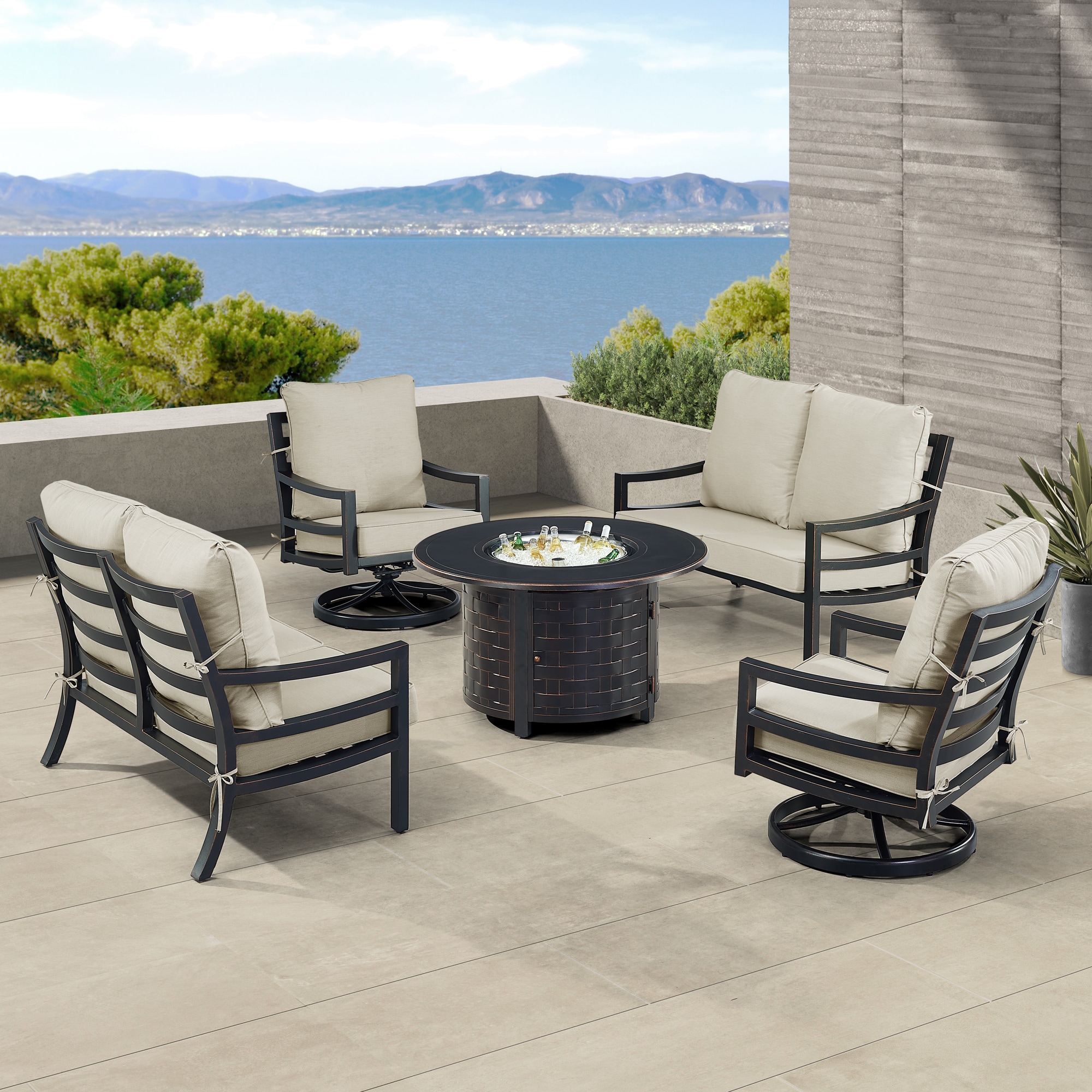 Oakland Living HUDSON2LS2CHRICOLGCU Patio-Conversation-Sets - View #3