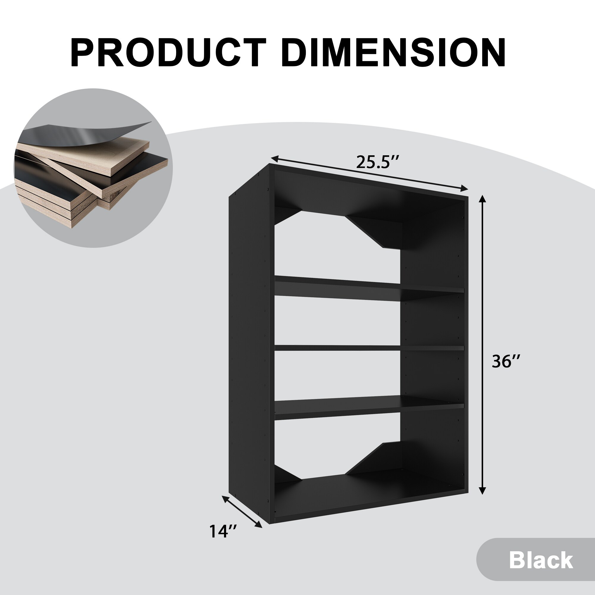 LOVMOR SF-Y-YMG04-26-B-1 Wood-Closet-Shelves - View #4