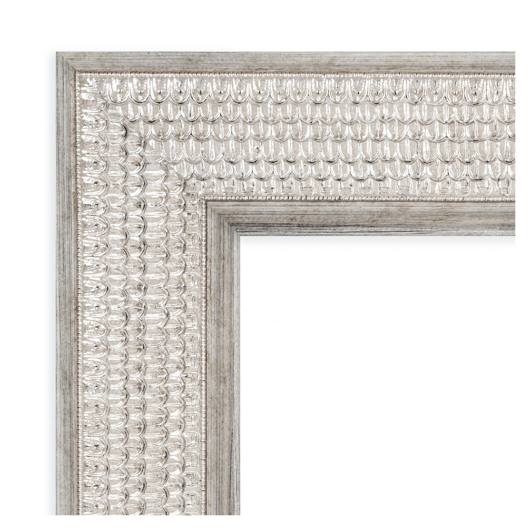 Trellis Silver Wood Rectangular Bathroom Wall Mirror