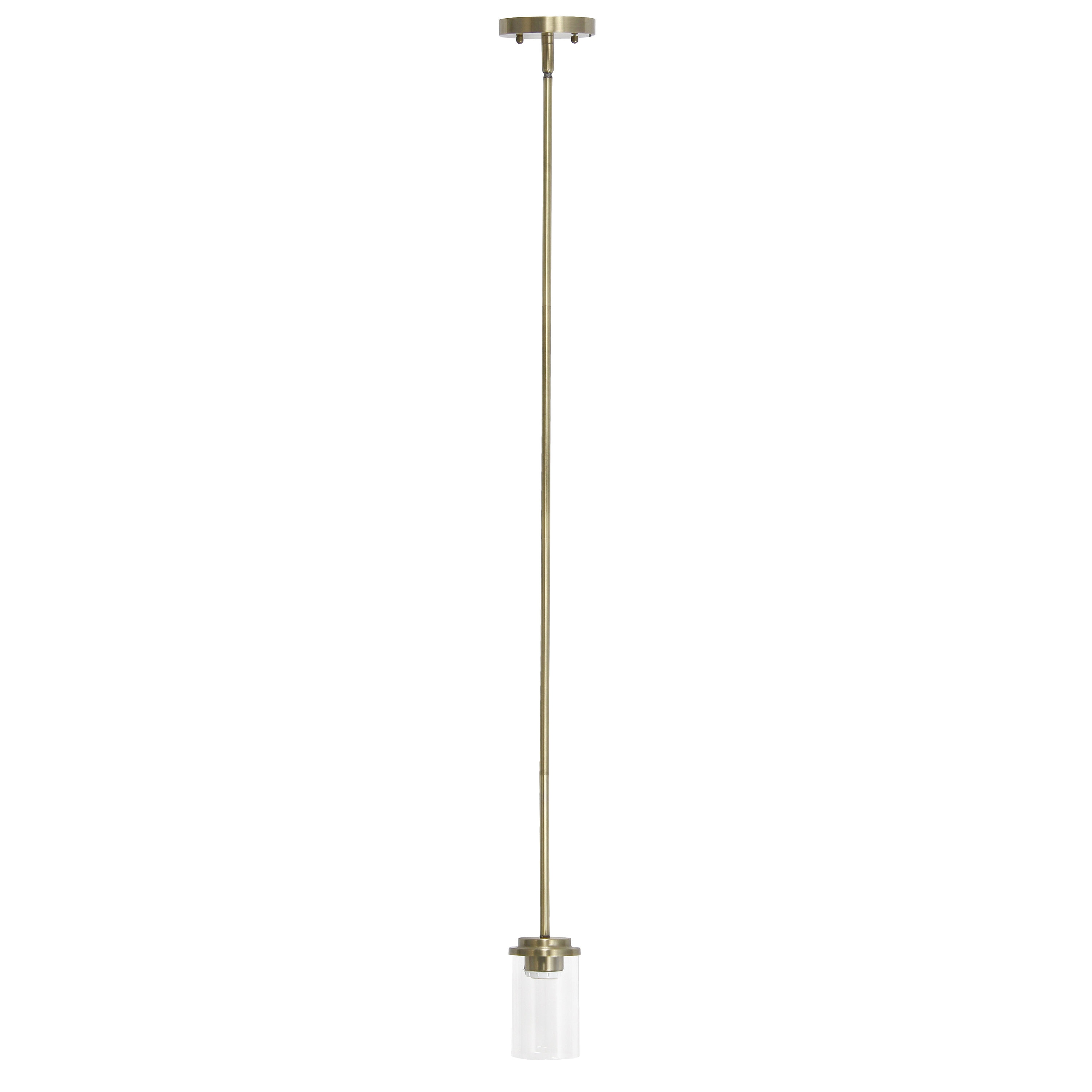 Elegant Farmhouse 53" Antique Brass & Clear Glass Pendant Light