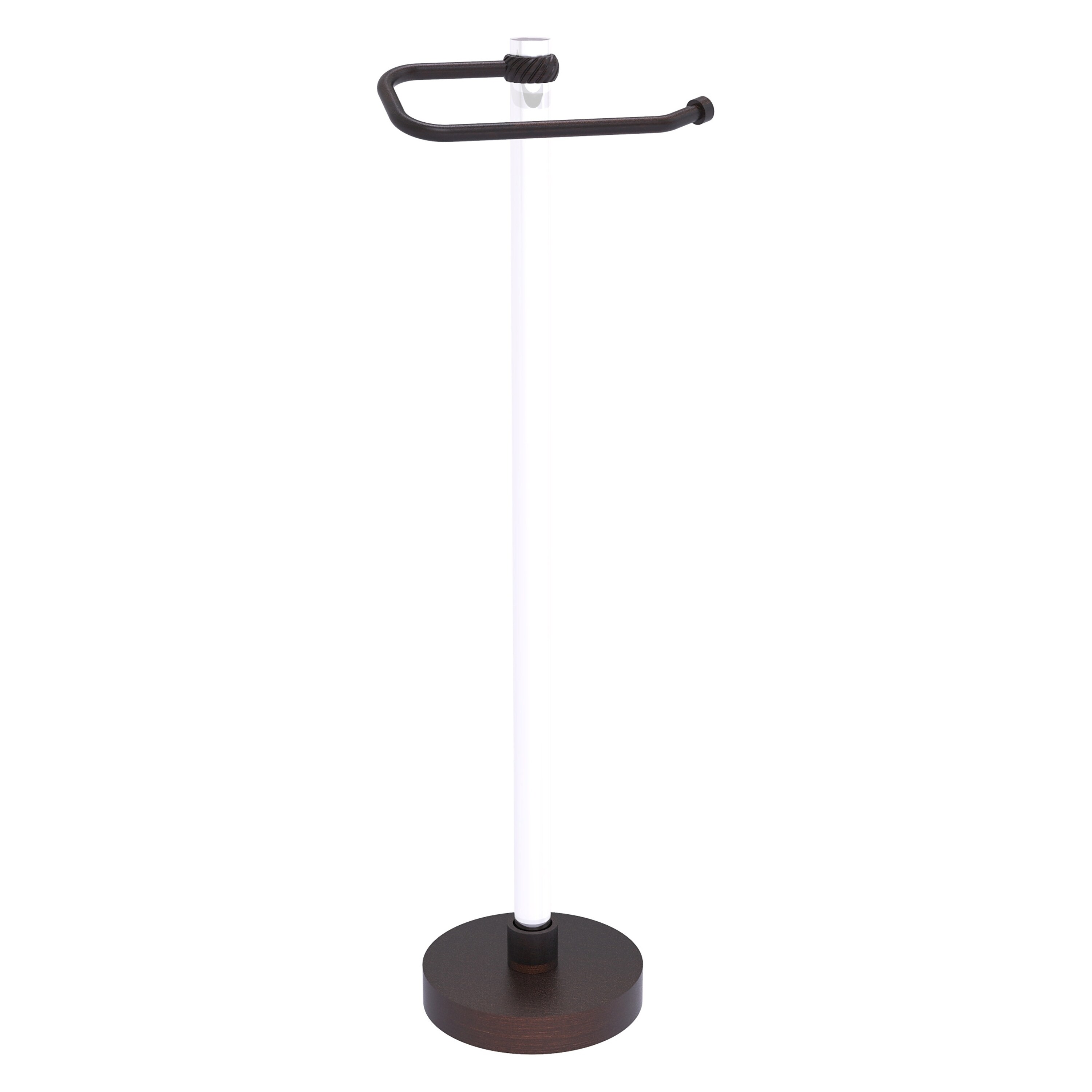 Allied Brass CVTS-25T-VB Clearview Venetian Bronze Freestanding Single post Toilet Paper Holder 1 -Rolls