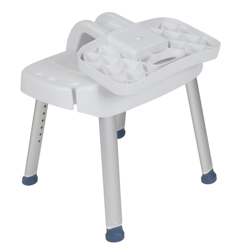 Drive medical white best sale plastic freestanding shower chair