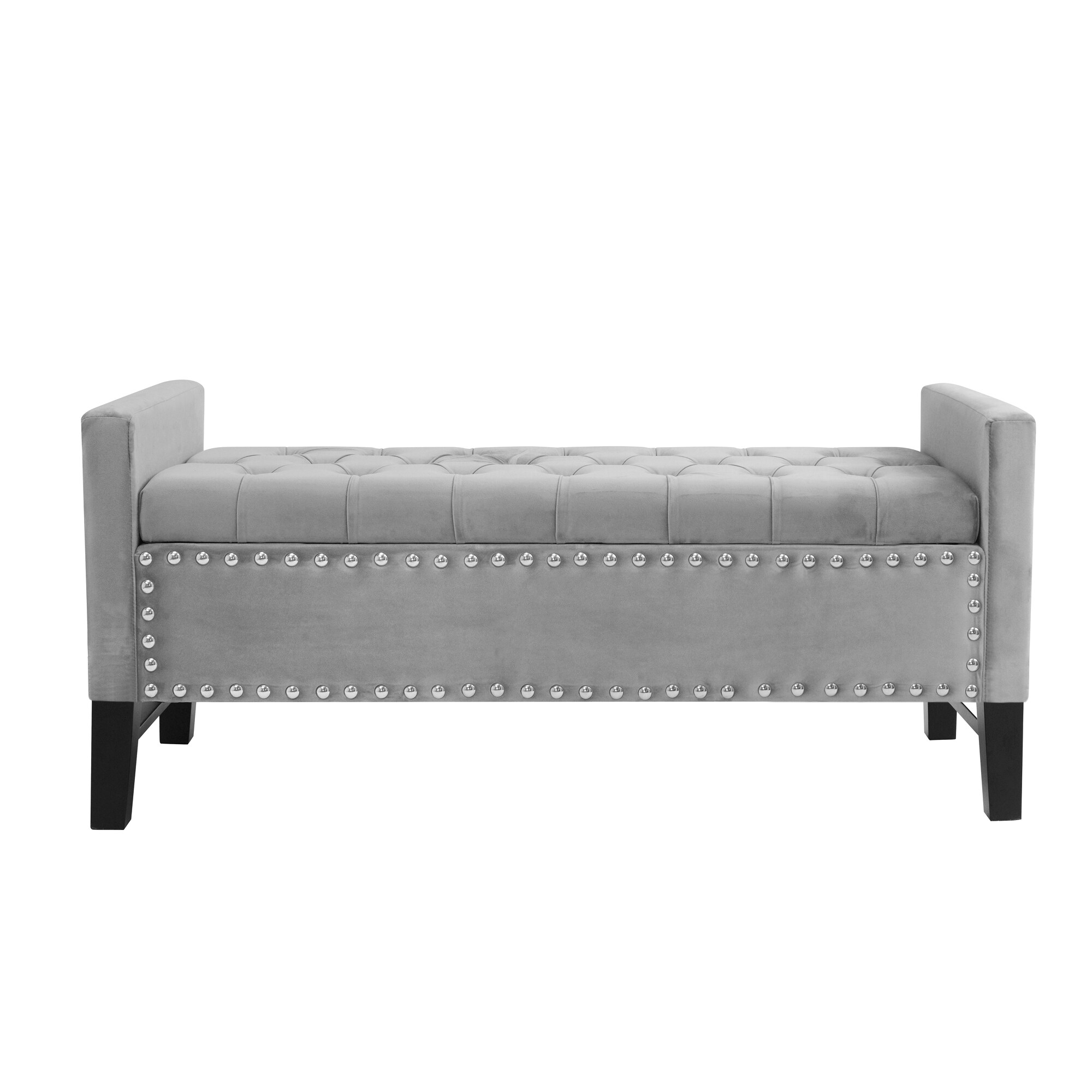 Inspired Modern Benches Storage department in the 22.05-in Bench Emmaline Home with x at Grey Storage 50-in Light