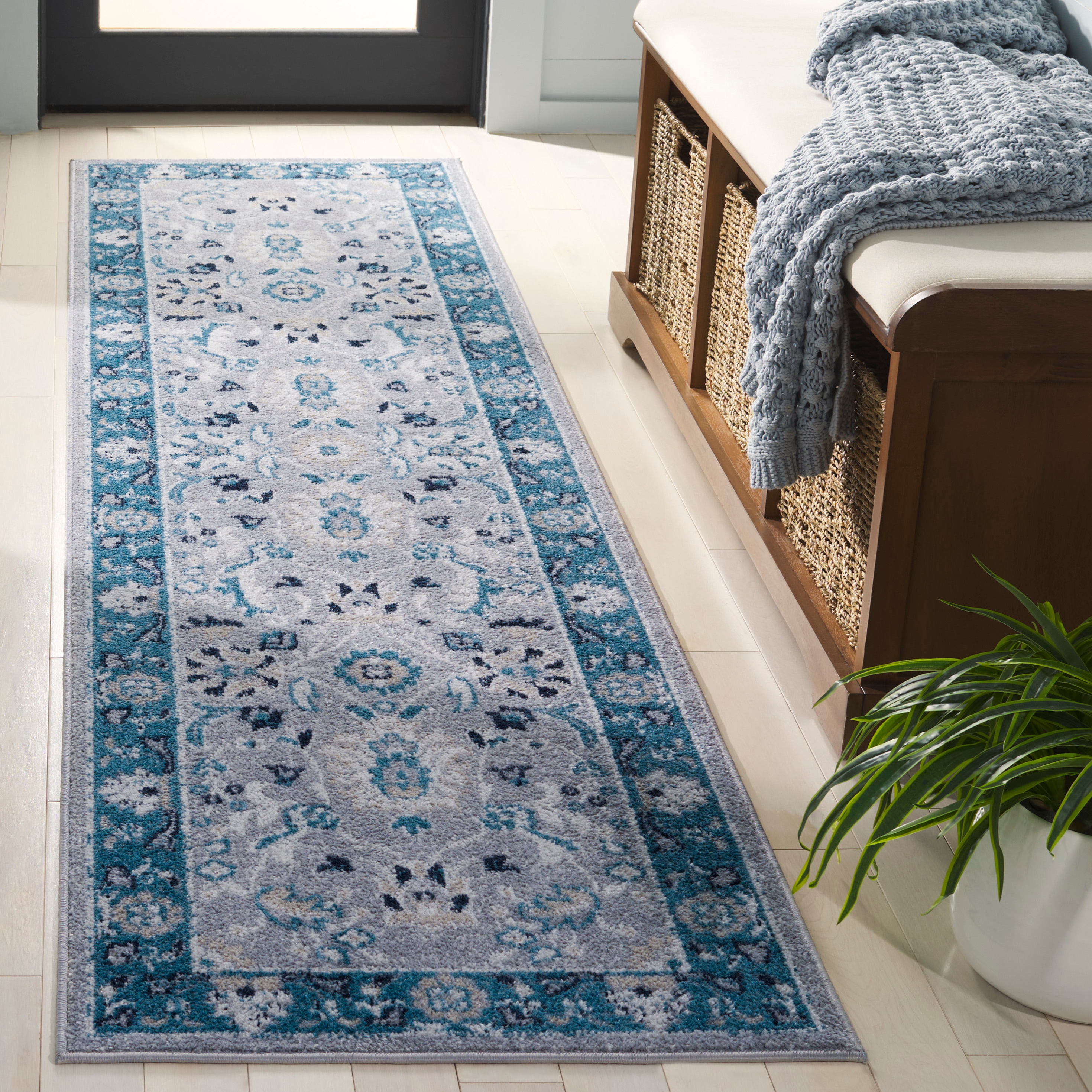 Bayside 120M Blue/Grey 2ft-2in x 8ft Runner Rug
