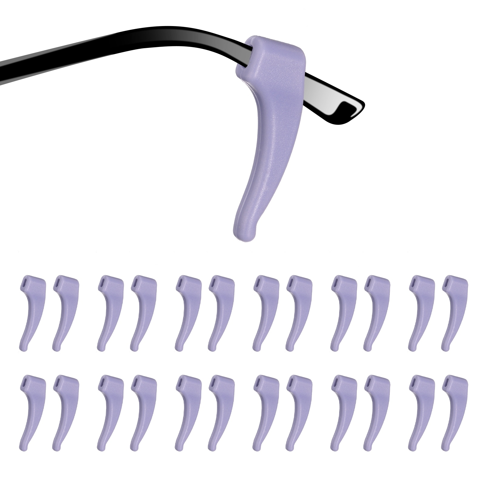 Harfington 12 Pairs Anti-Slip Glasses Ear Grip Silicone Elastic Ear Hook Eyewear Retainer Eyeglass Temple Tips Sleeve Retainer for Eyewear Glasses Sunglasses Sports Eyeglasses Purple