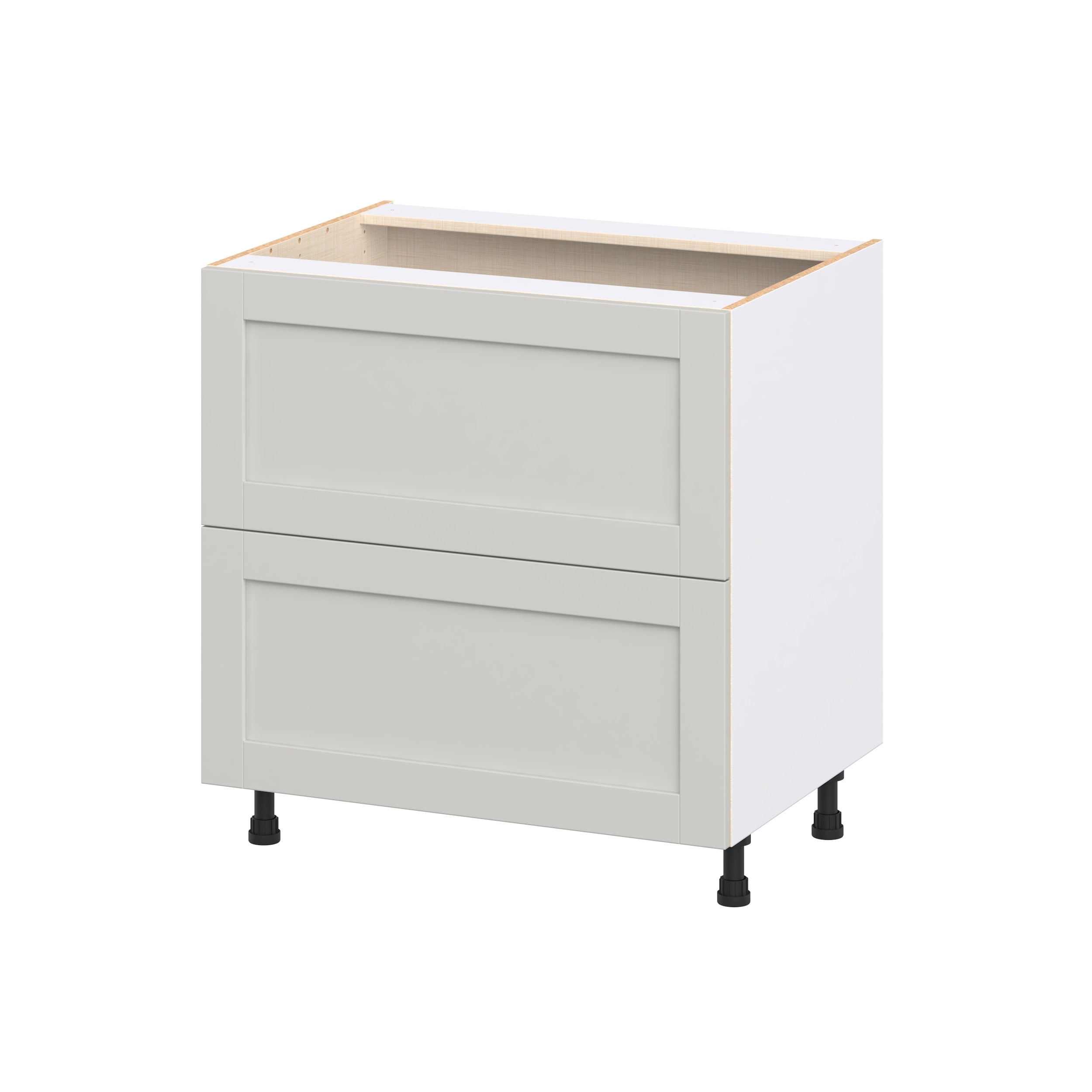 Hugo&Borg DSB2D33-CH Charlesberg 33-in W x 34.5-in H x 24.5-in D Light Gray 2 -Drawers Drawer Base Fully assembled Cabinet Recessed Panel Shaker
