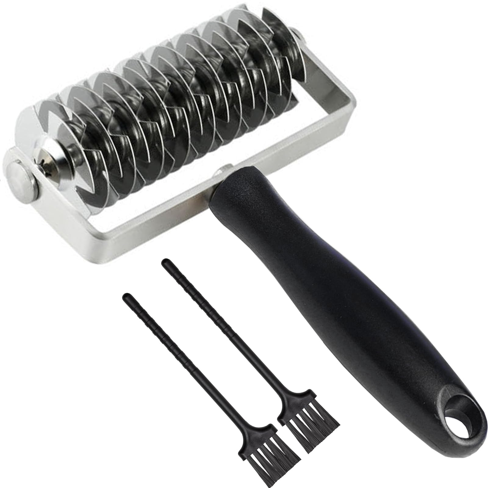 Aoibox  8 2x5 3 in 304 Stainless Steel Multi Wheel Lattice Pastry Roller Dough Cutter for Pie Crust and Pizza
