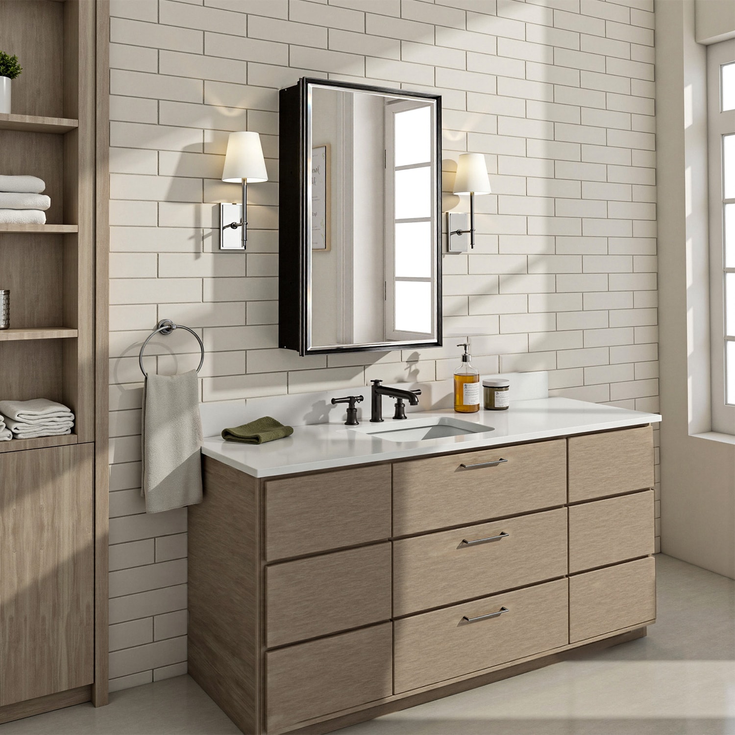 QueenFun MCBB1624BK Bathroom-Medicine-Cabinets - View #7