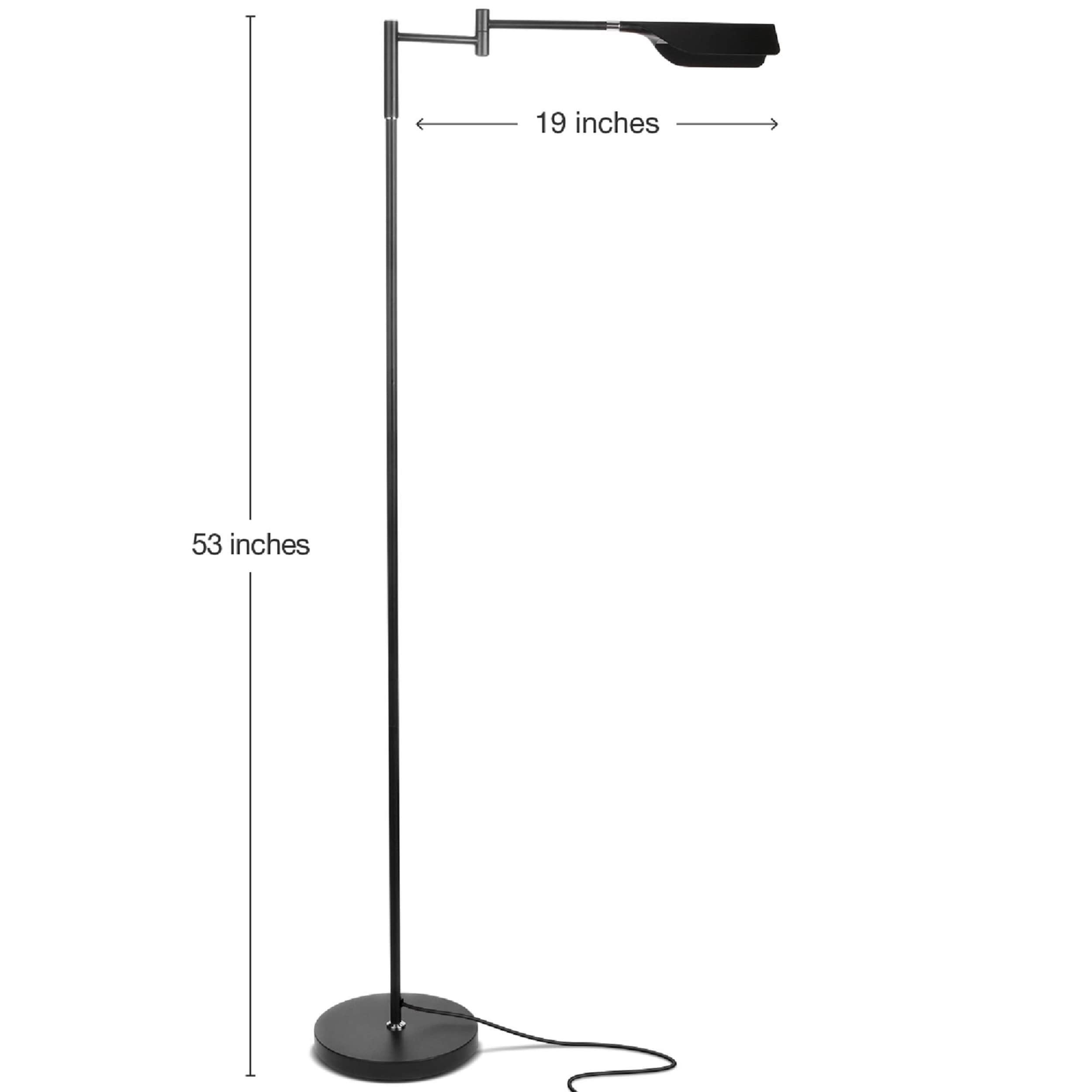 Black Adjustable 3-Way LED Task Floor Lamp