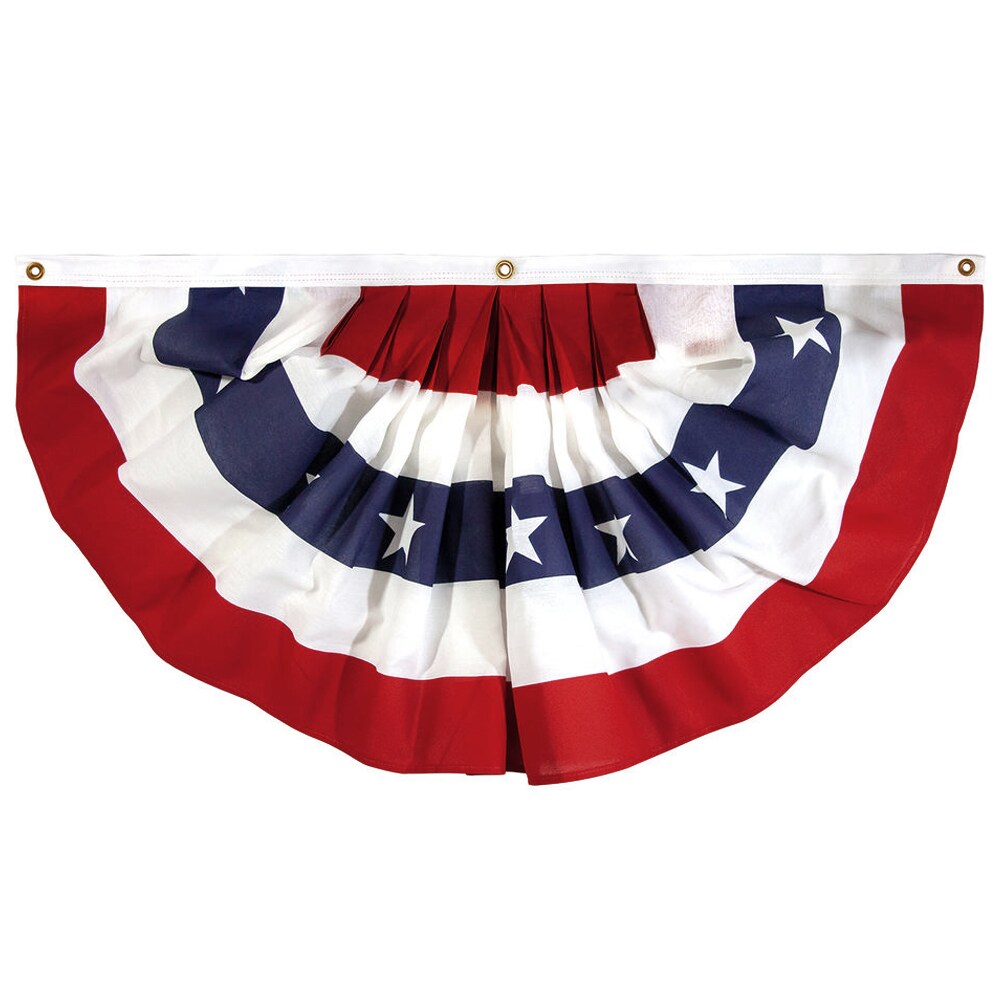 Anley USA Pleated Fan Flag Half Fan Banner 3-ft W x 1.5-ft H American ...