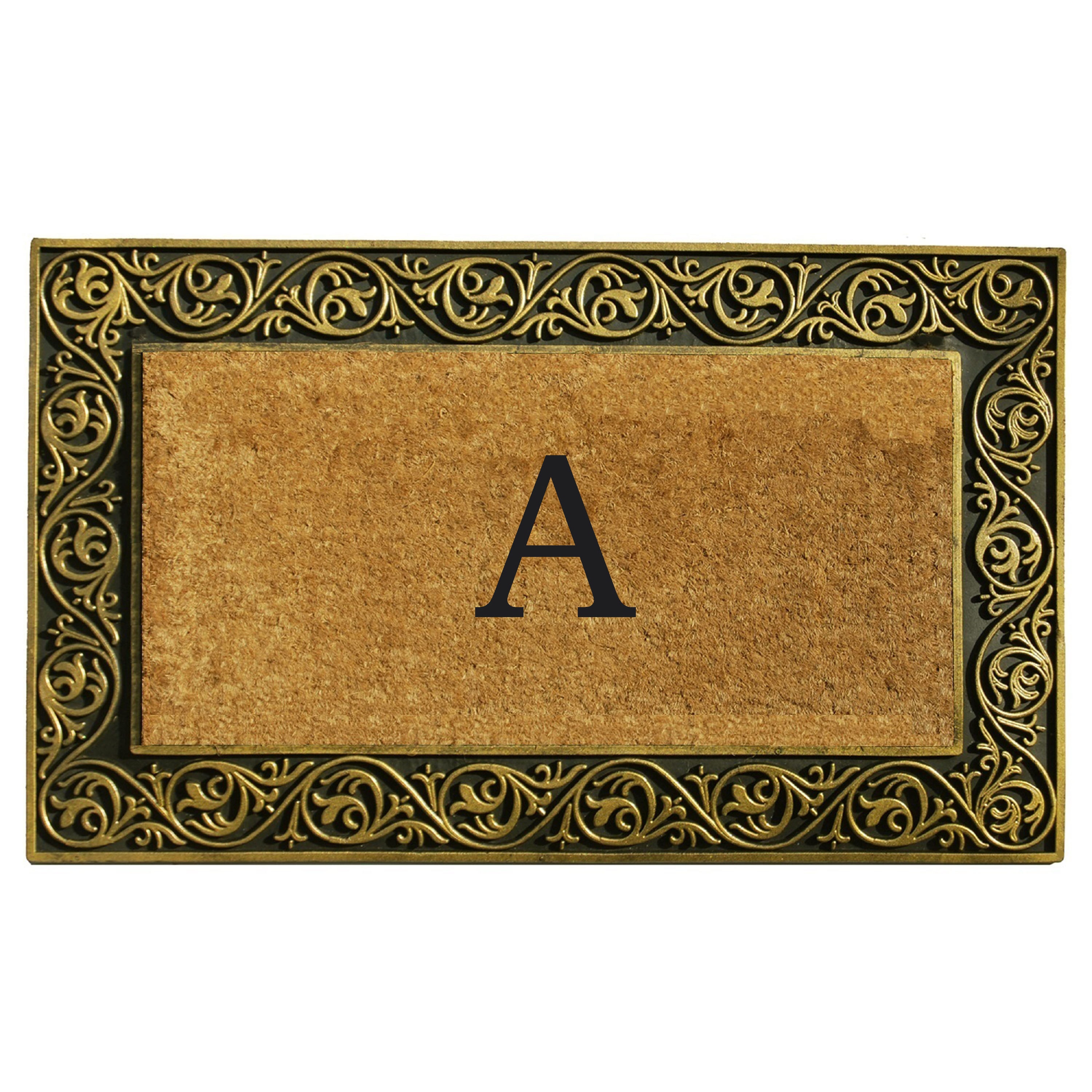 Callowaymills 10001GOLDA 2-ft x 3-ft Natural/Gold Coir/Rubber Rectangular Indoor or outdoor Decorative Door mat