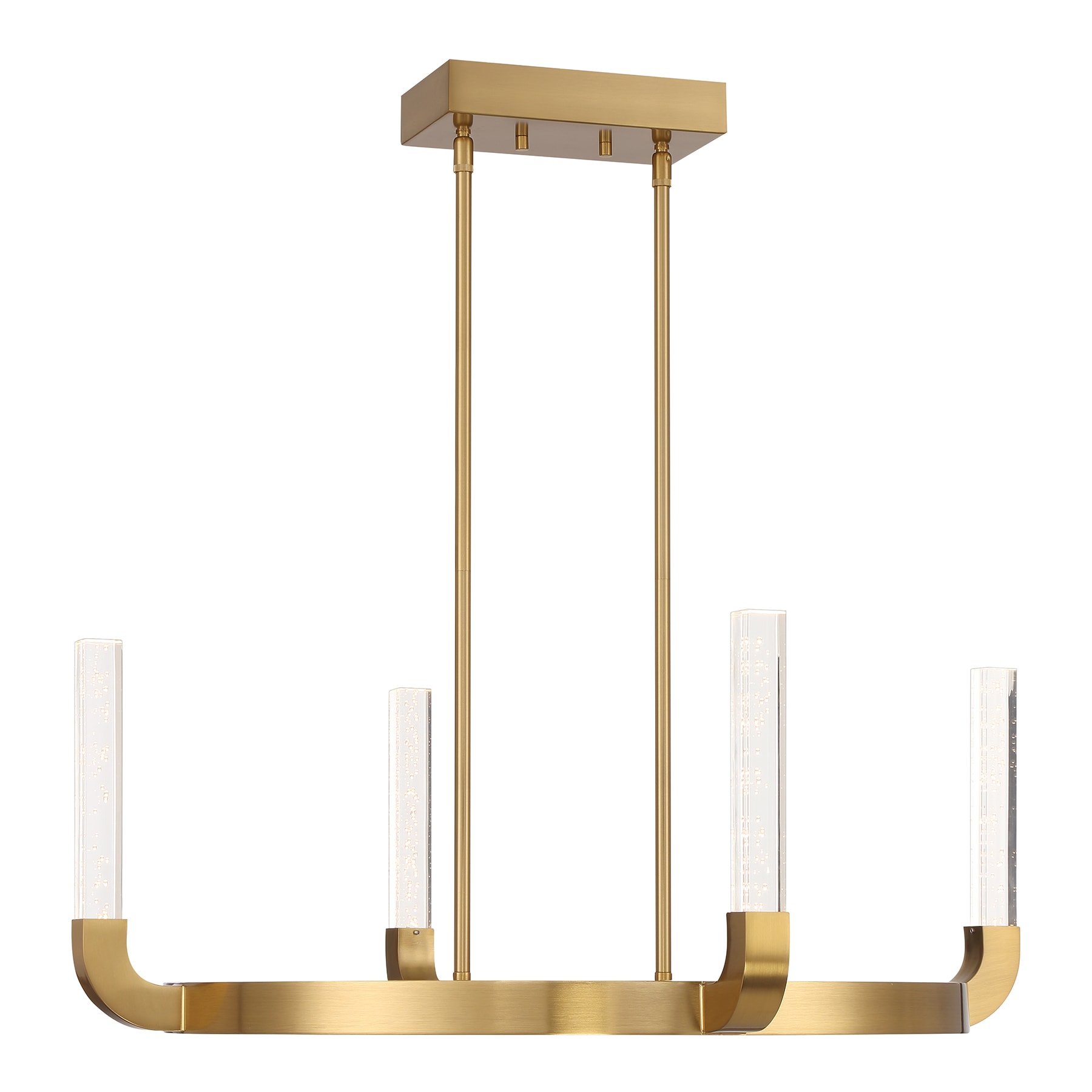 Savoy House 1-2508-4-322 Del Mar 4-Light LED Chandelier in Warm Brass by Breegan Jane 4 -Light Antique Brass Modern/contemporary Integrated LED For Use in Bedrooms, Dining Rooms, Foyers, Kitchens, Living Rooms Chandelier